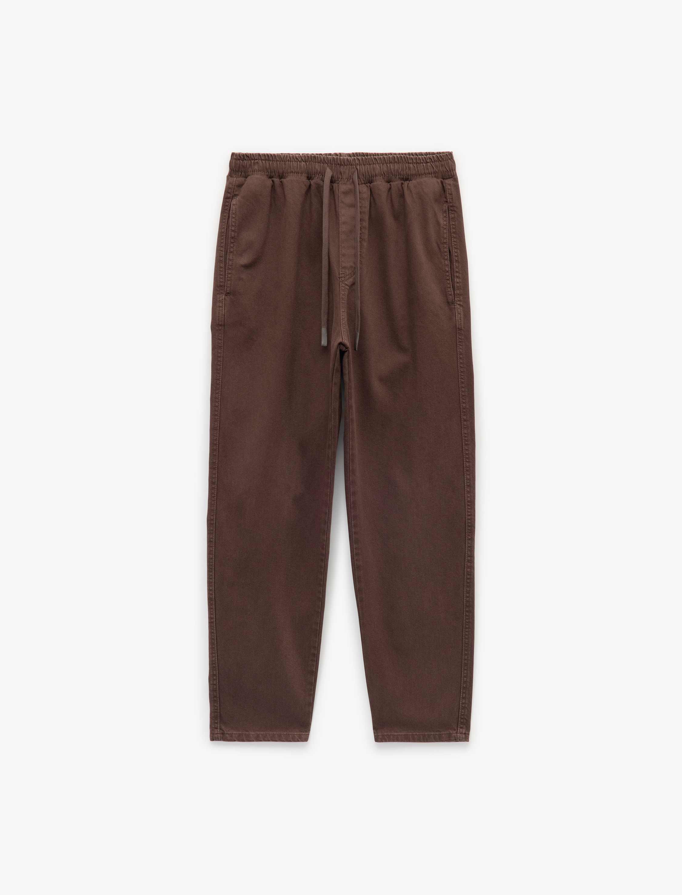   Cep Detaylı Pamuklu Straight Fit Beli Bağcıklı Rahat Kesim Gabardin Pantolon