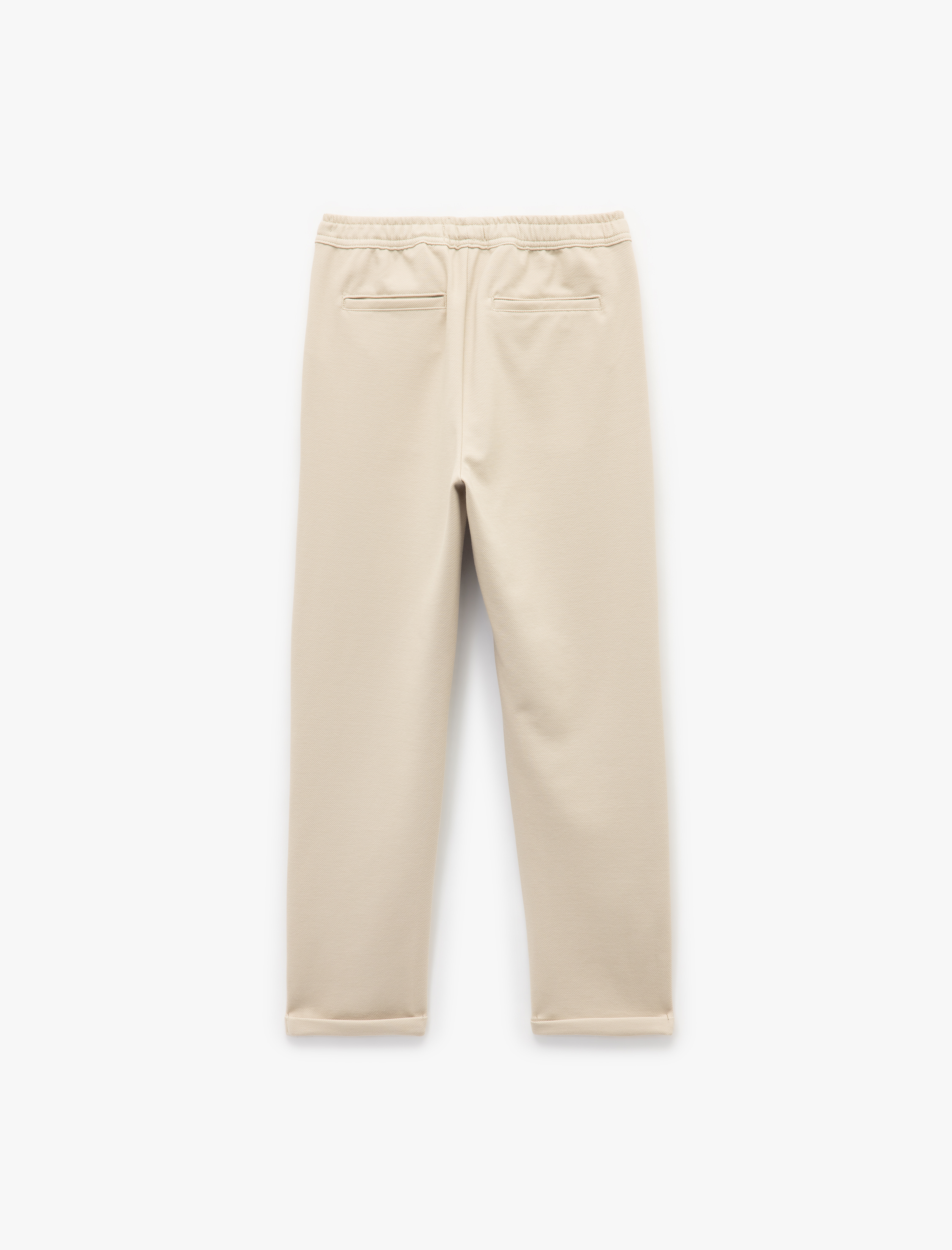   Cep Detaylı Katlamalı Paça Rahat Kesim Beli Bağcıklı Pantolon