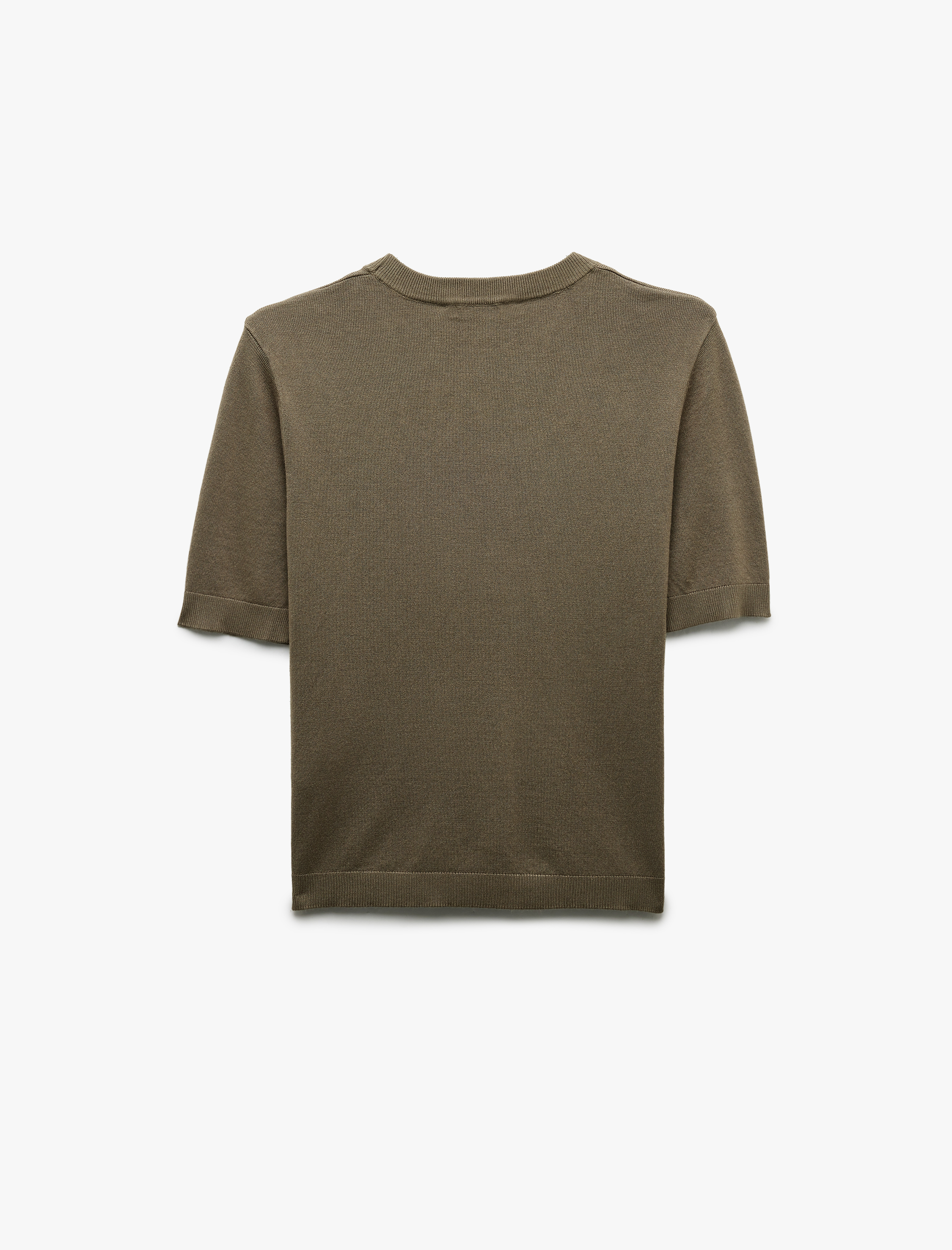   Kısa Kollu Bisiklet Yaka Viskon Triko Kazak