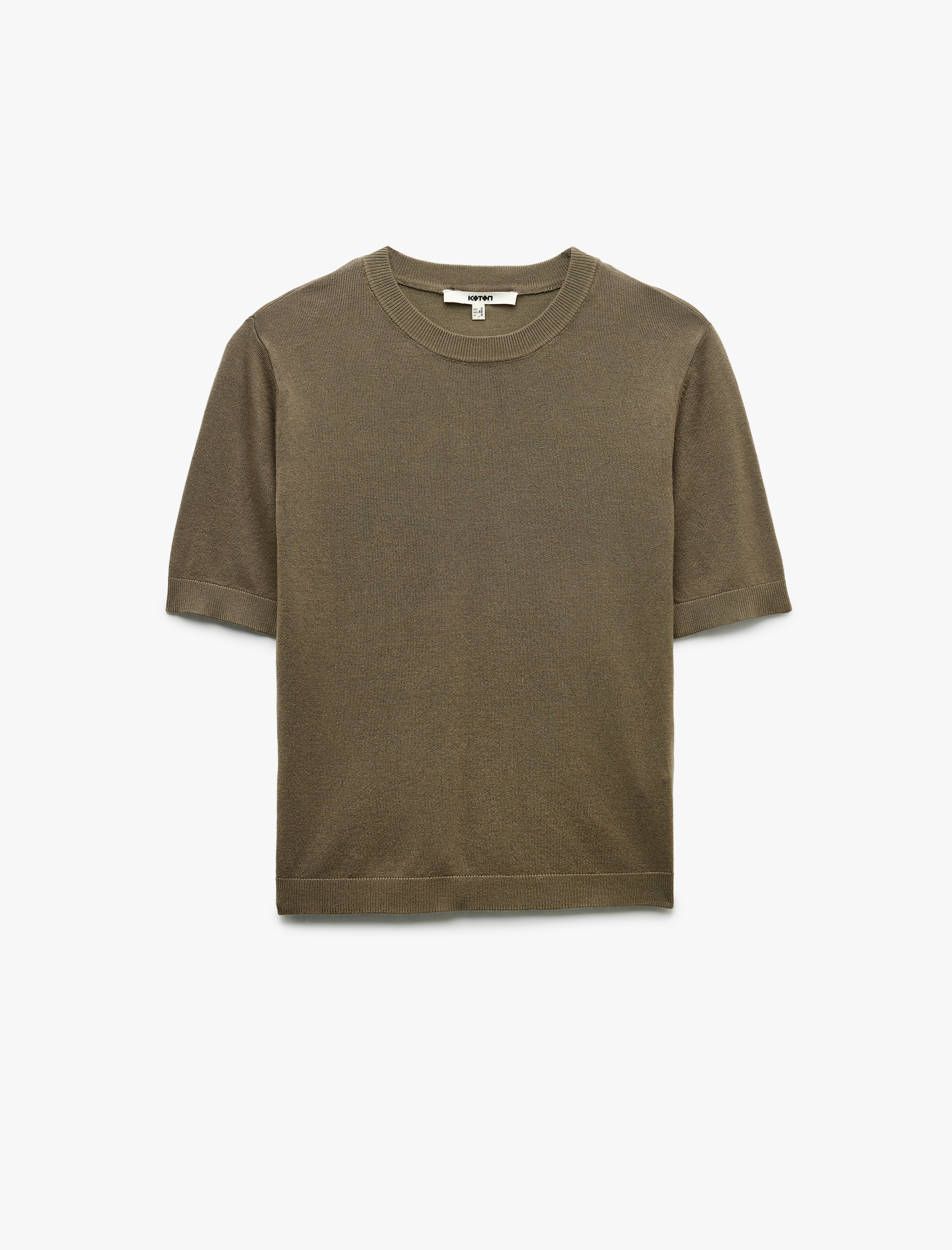   Kısa Kollu Bisiklet Yaka Viskon Triko Kazak