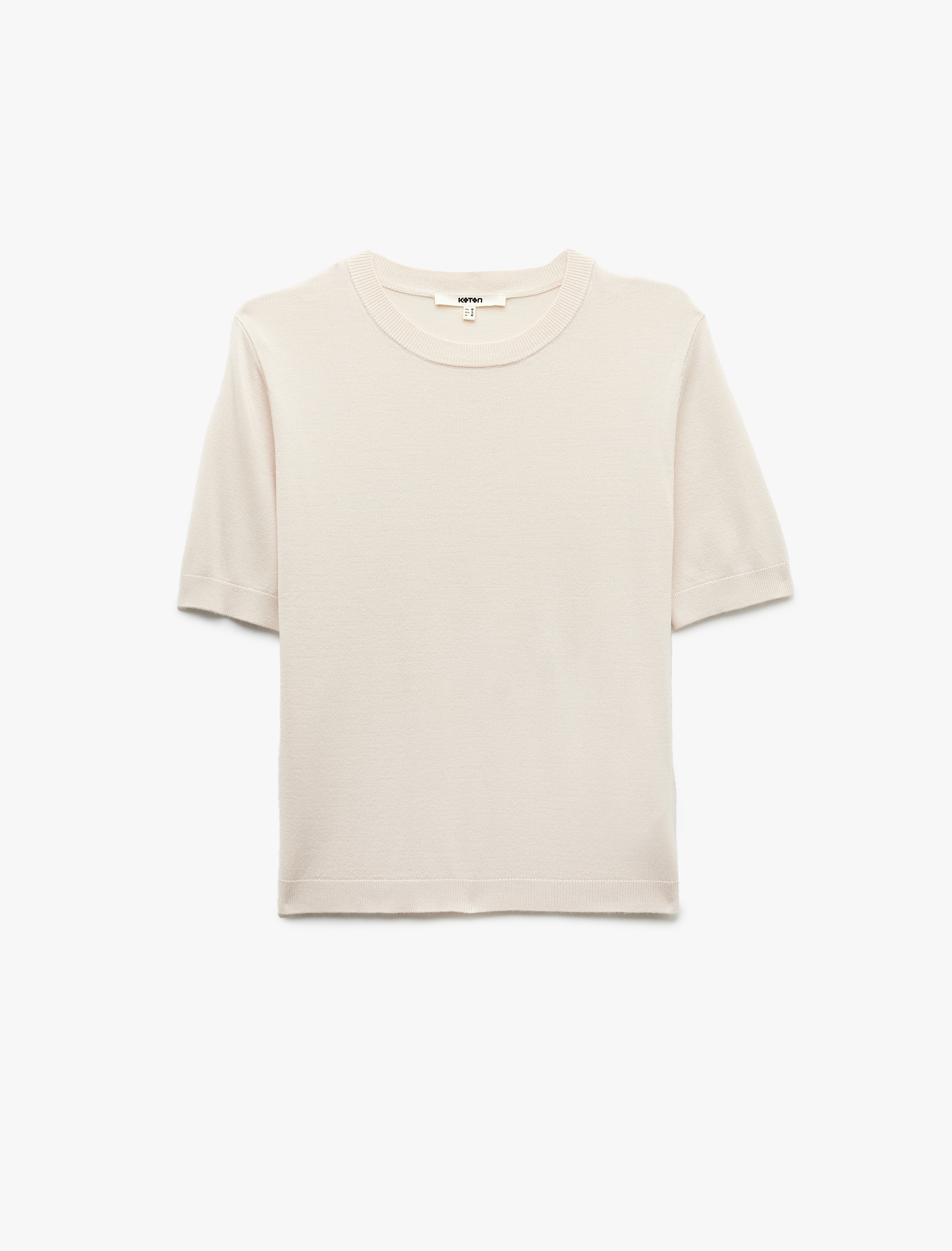   Kısa Kollu Bisiklet Yaka Viskon Triko Kazak