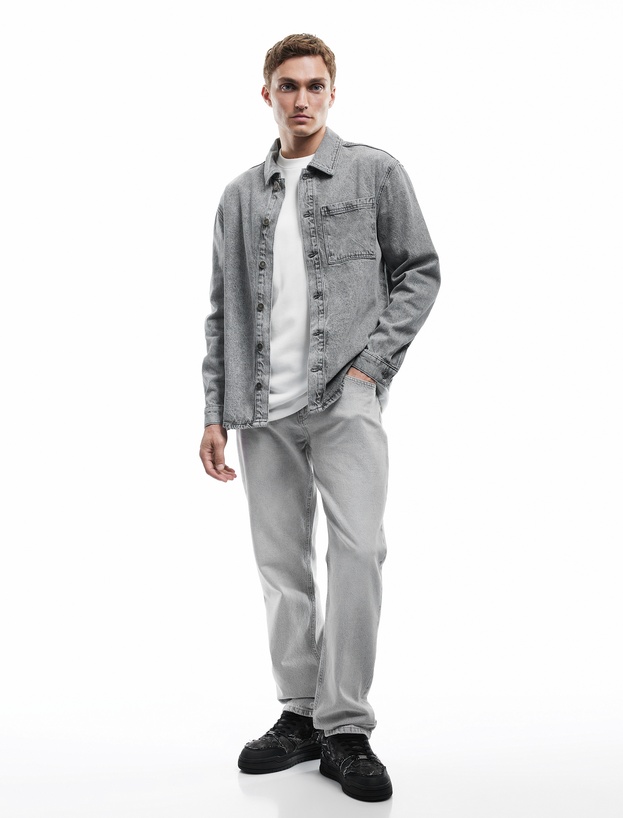 Pamuklu Normal Bel Vintage Straight Fit Jean Pantolon_0