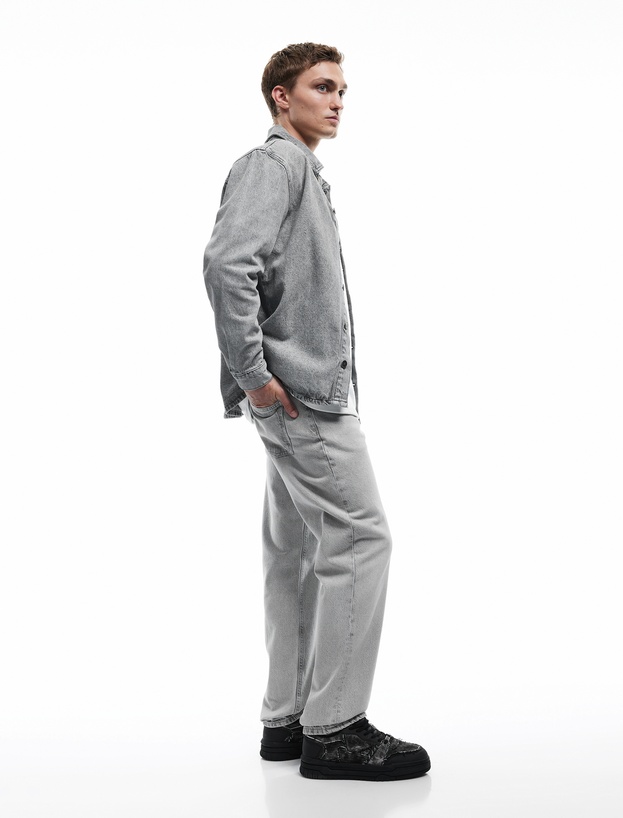 Pamuklu Normal Bel Vintage Straight Fit Jean Pantolon_1