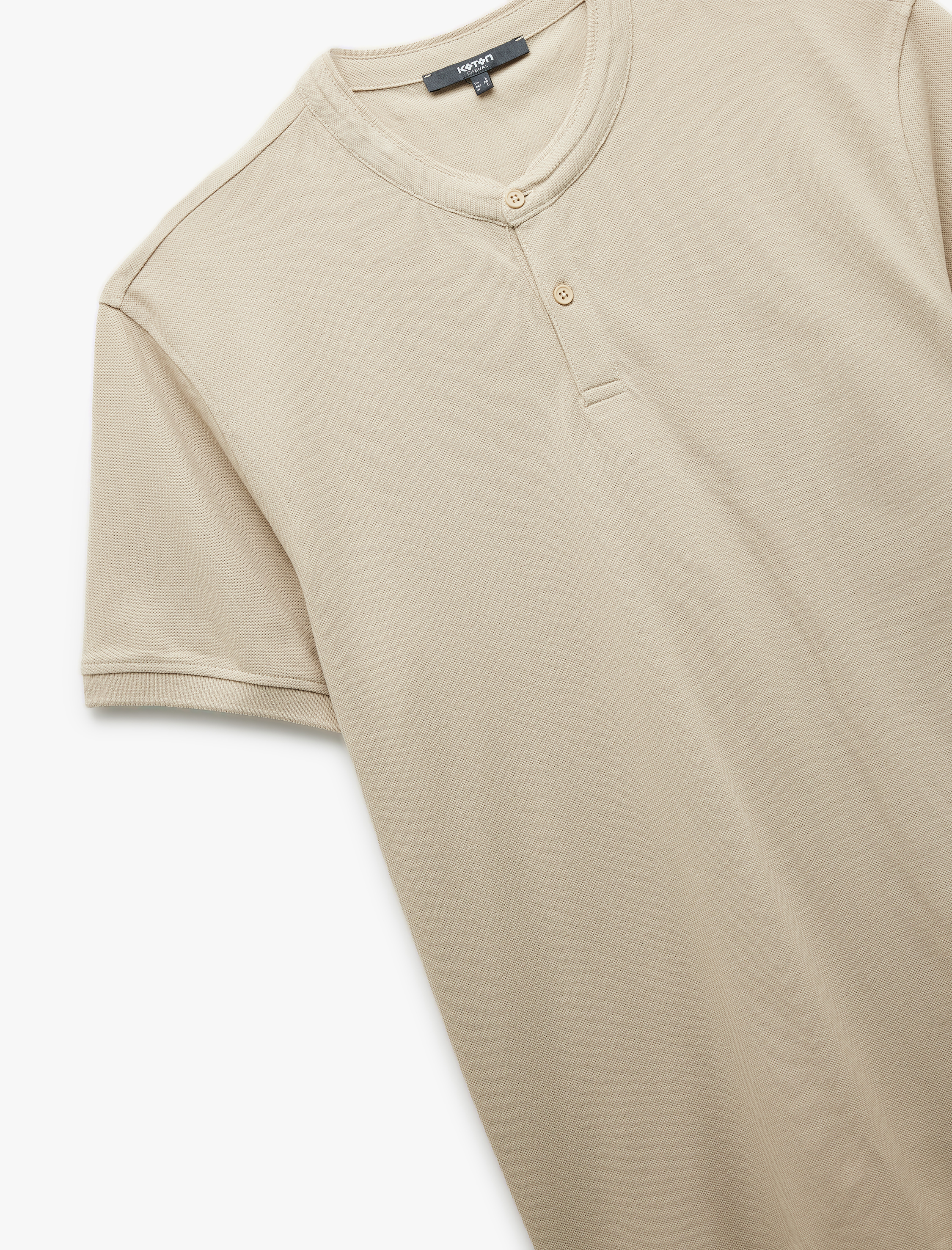   Kısa Kollu Pike Kumaş Regular Fit Pamuklu Düğmeli Hakim Yaka Tişört