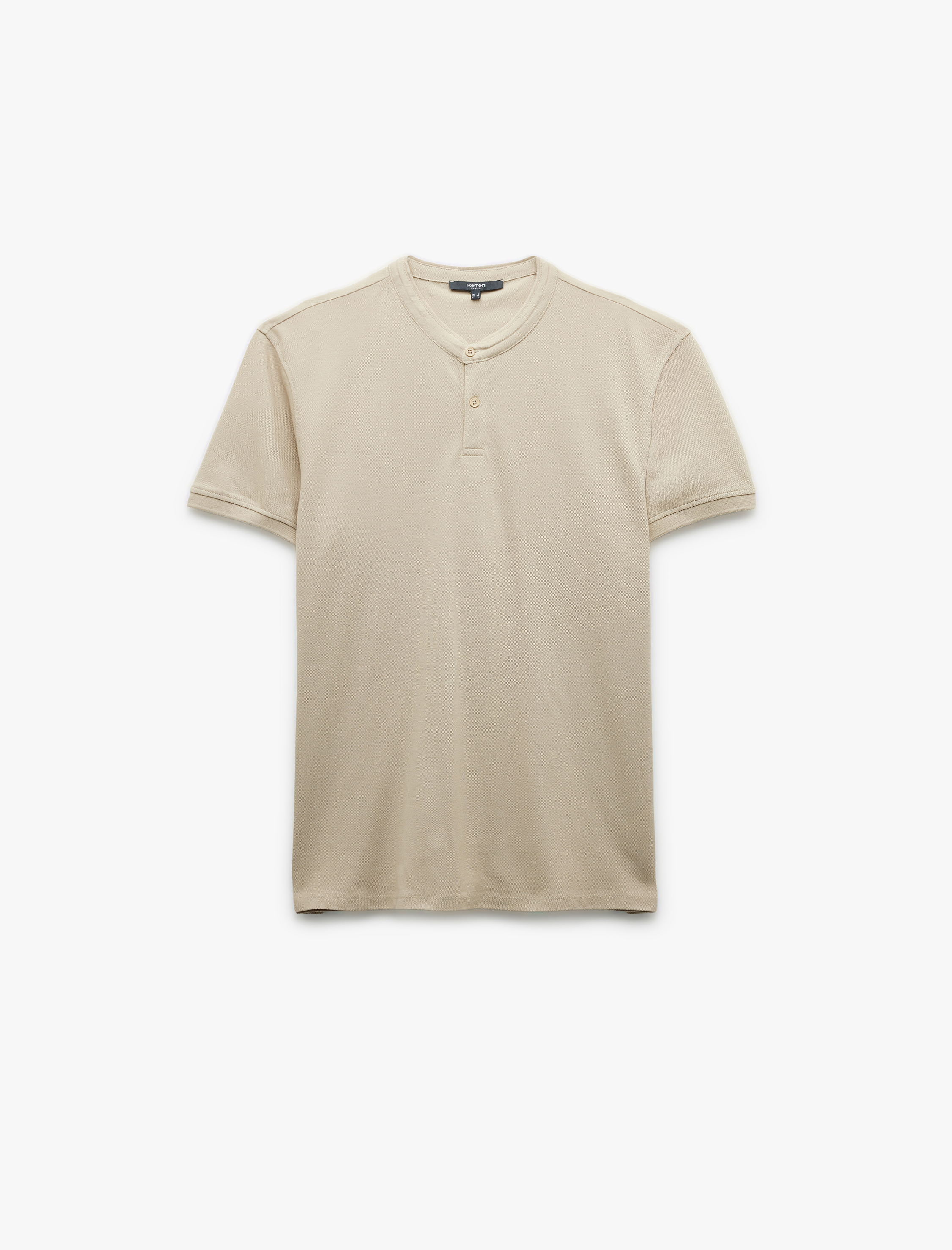   Kısa Kollu Pike Kumaş Regular Fit Pamuklu Düğmeli Hakim Yaka Tişört