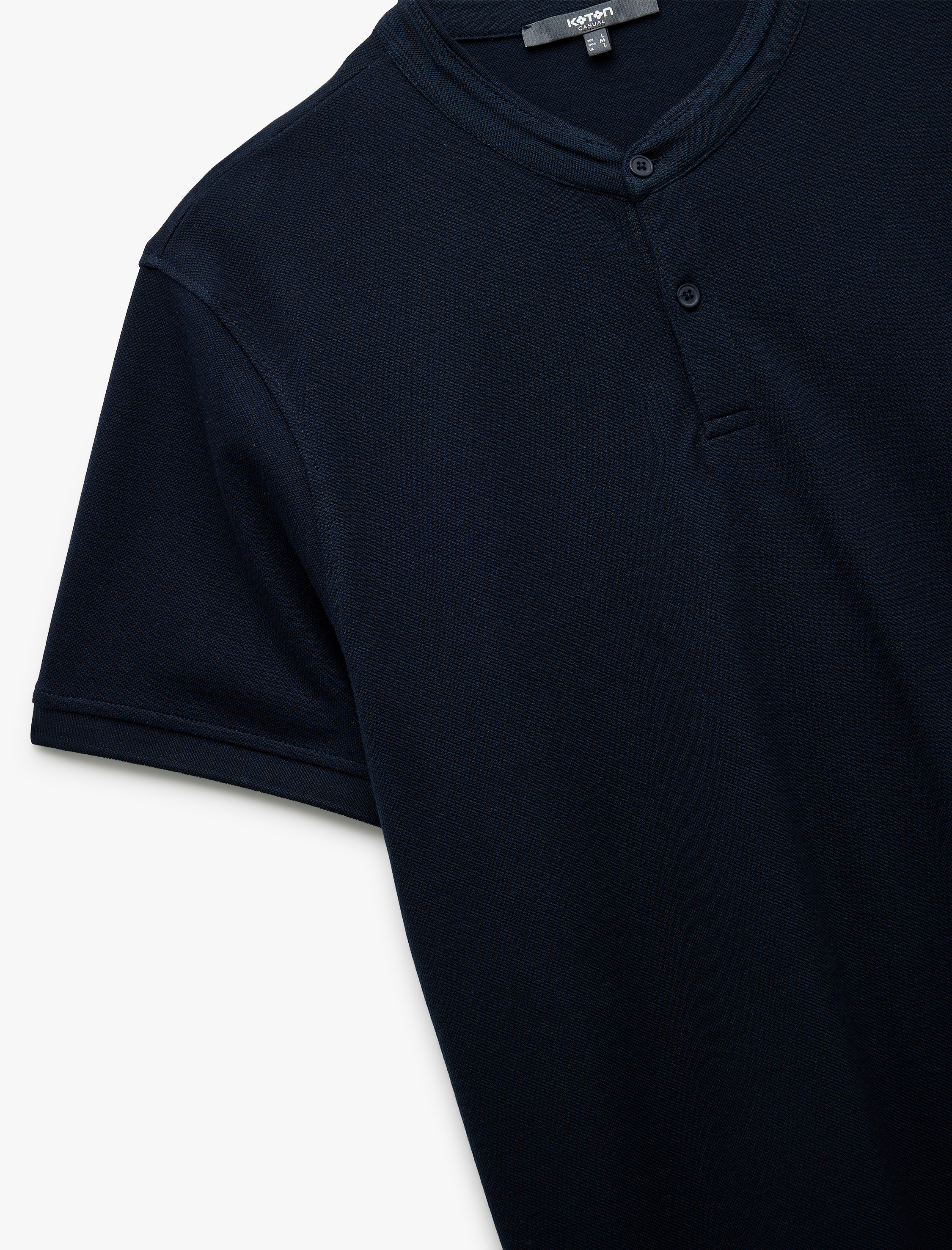   Kısa Kollu Pike Kumaş Regular Fit Pamuklu Düğmeli Hakim Yaka Tişört