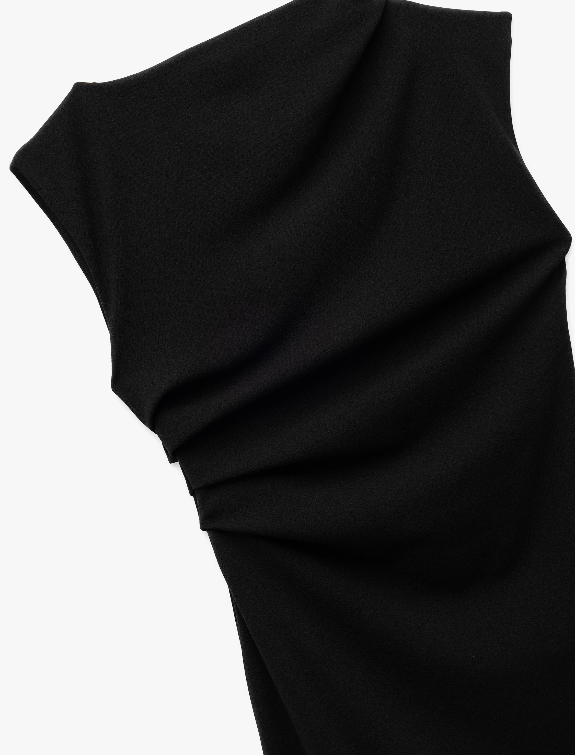   Krep Scuba Kumaş Kolsuz Bisiklet Yaka Drapeli Mini Elbise