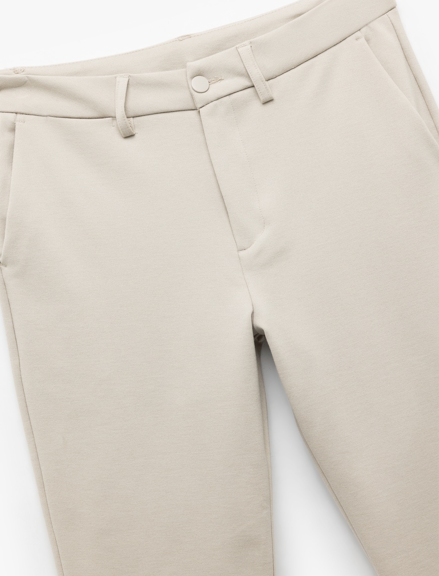   Cep Detaylı Düğmeli Slim Fit Kumaş Pantolon
