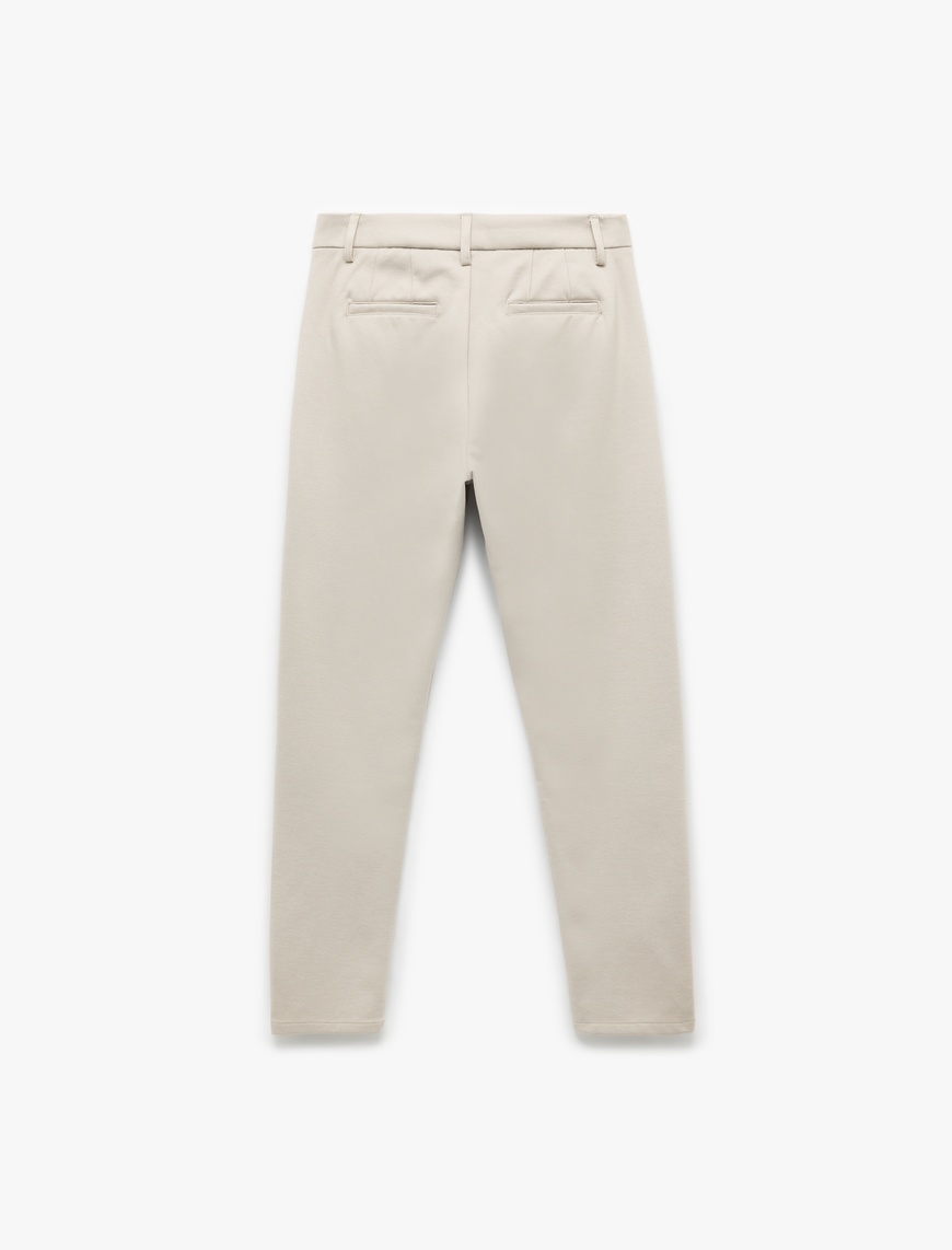   Cep Detaylı Düğmeli Slim Fit Kumaş Pantolon