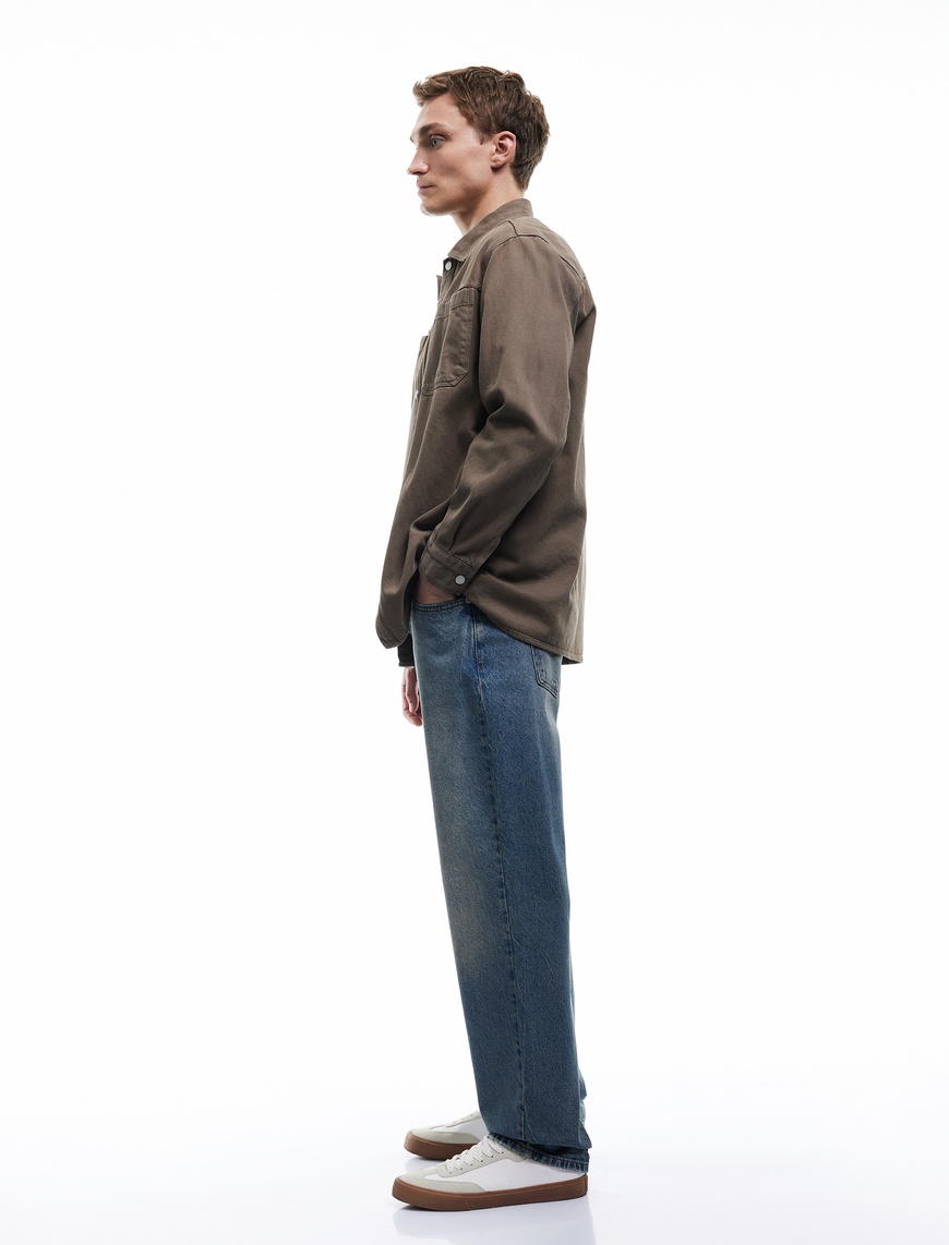   Pamuklu Normal Bel Vintage Straight Fit Jean Pantolon