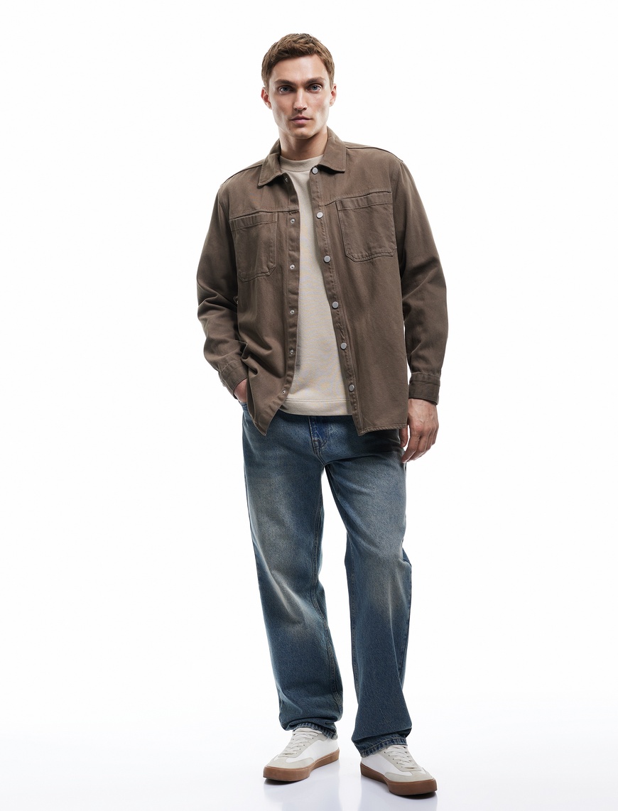   Pamuklu Normal Bel Vintage Straight Fit Jean Pantolon