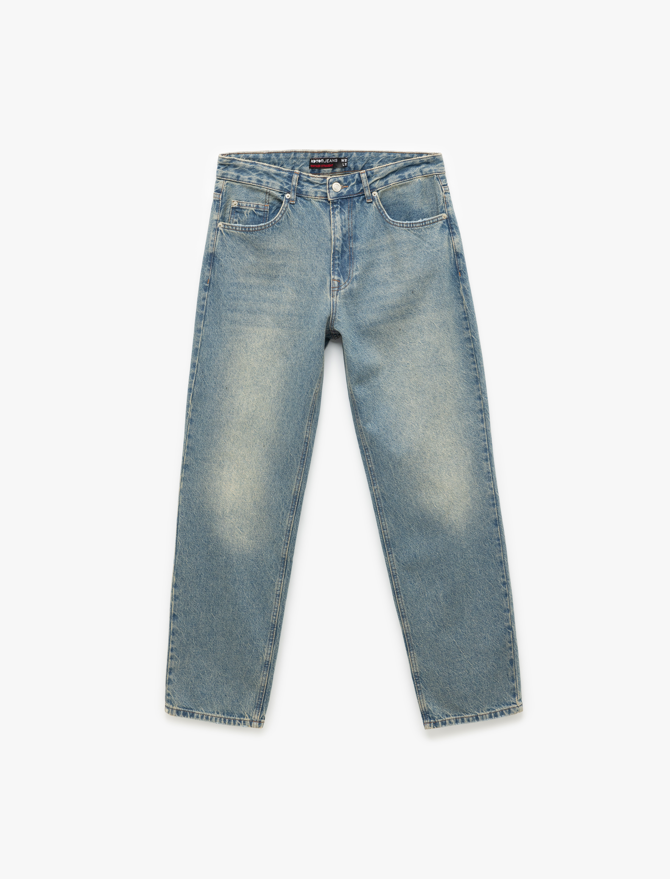   Pamuklu Normal Bel Vintage Straight Fit Jean Pantolon