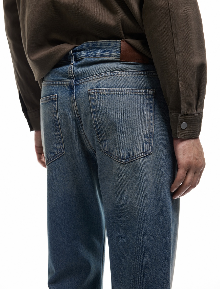   Pamuklu Normal Bel Vintage Straight Fit Jean Pantolon