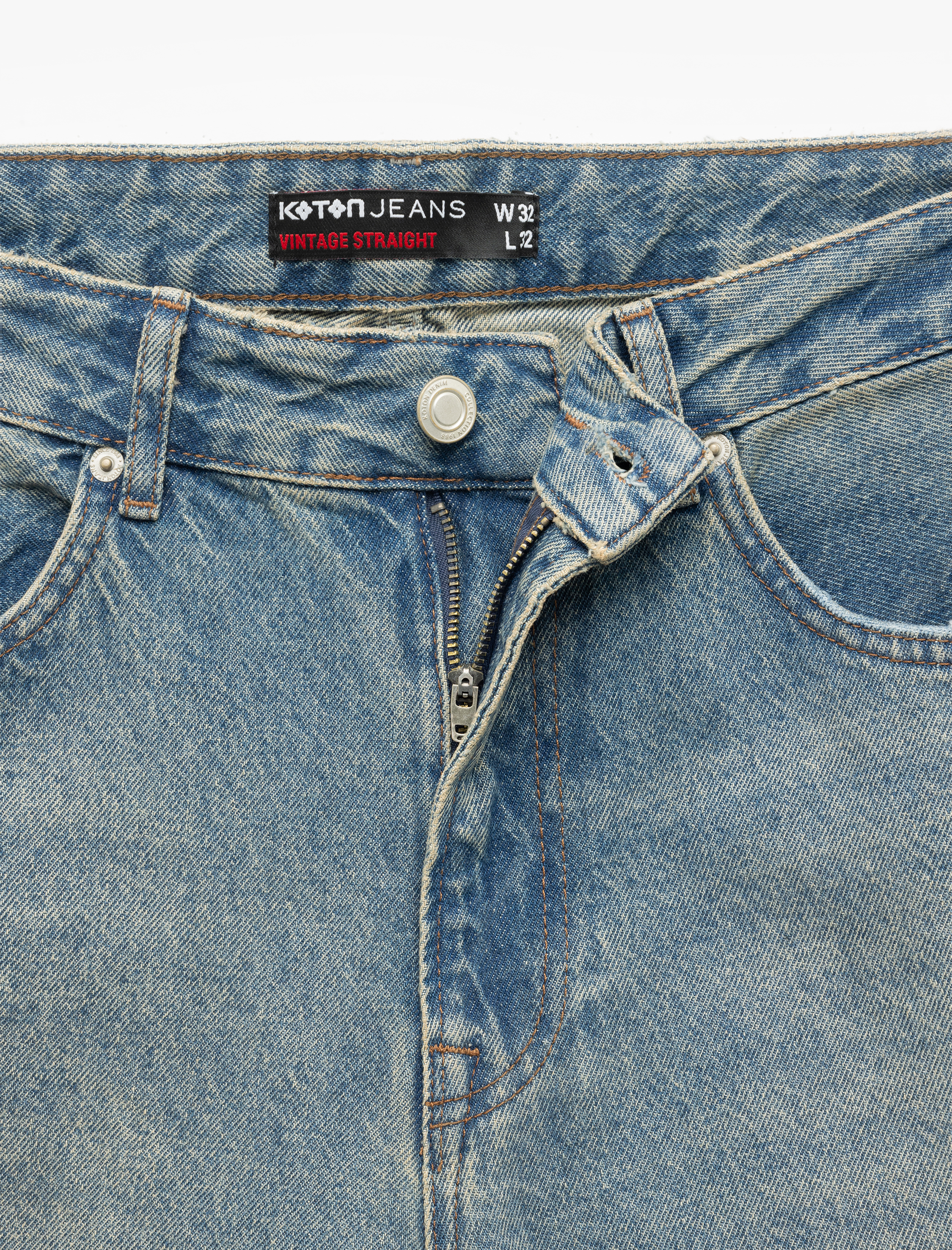   Pamuklu Normal Bel Vintage Straight Fit Jean Pantolon