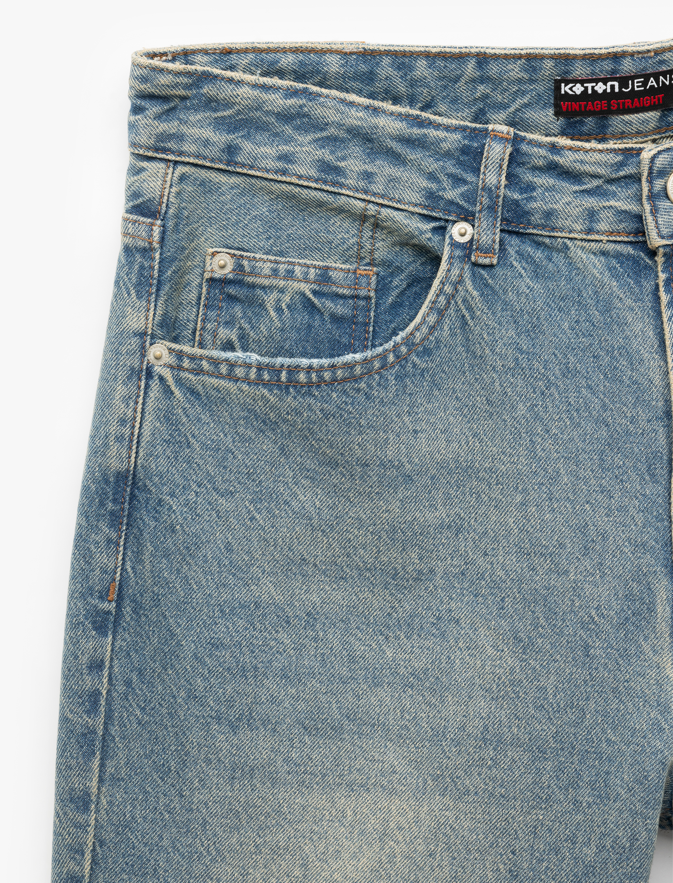   Pamuklu Normal Bel Vintage Straight Fit Jean Pantolon