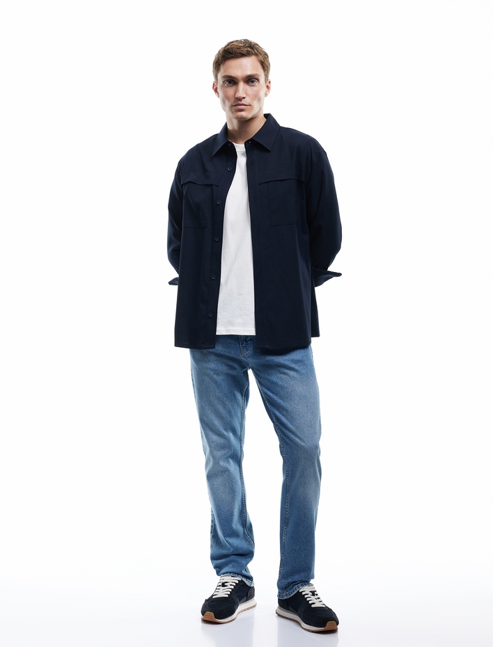  Normal Bel Pamuklu Straight Fit Jean Pantolon - Mark Jean
