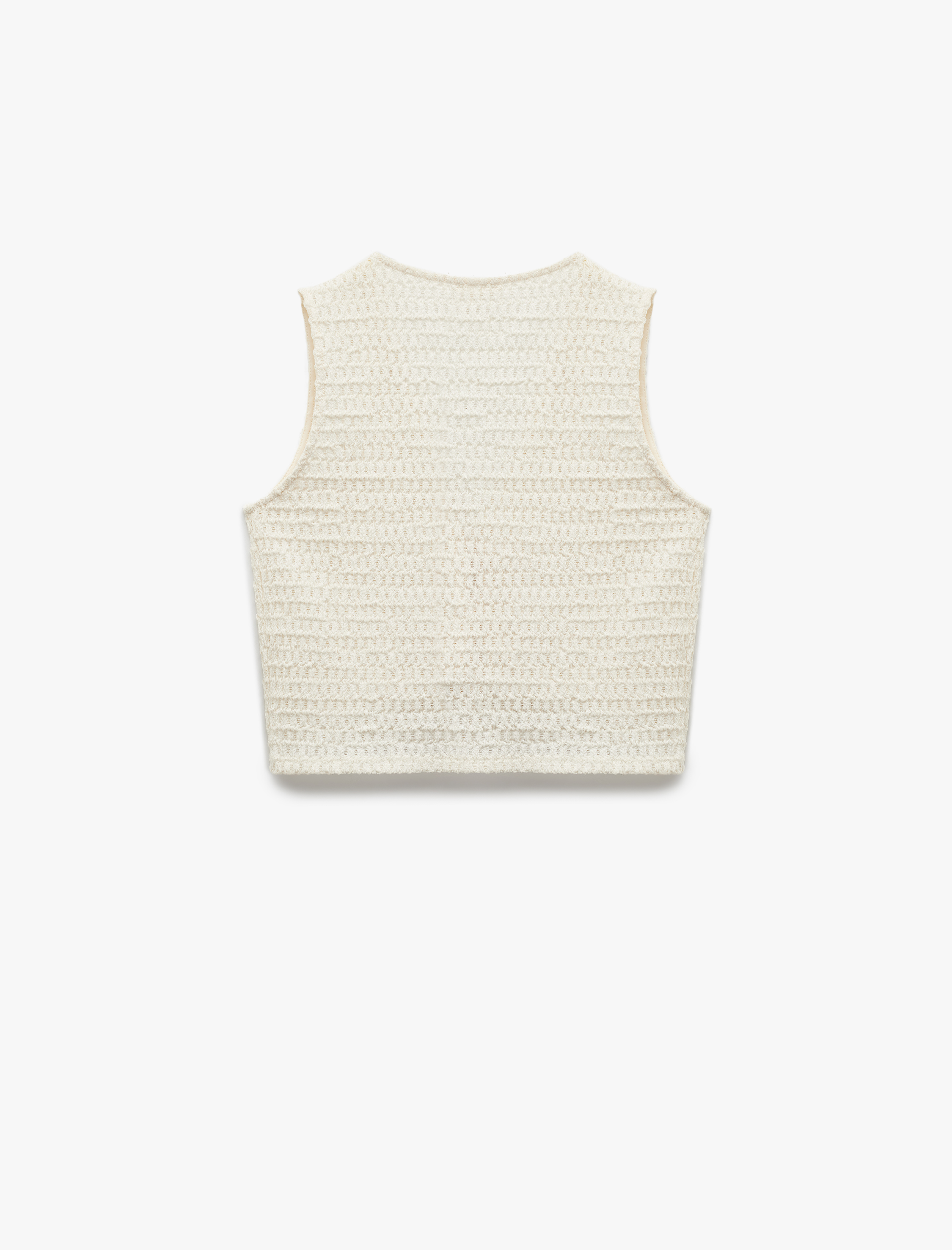   Dokulu Önden Bağlamalı Fiyonk Detaylı V Yaka Kroşe Yelek