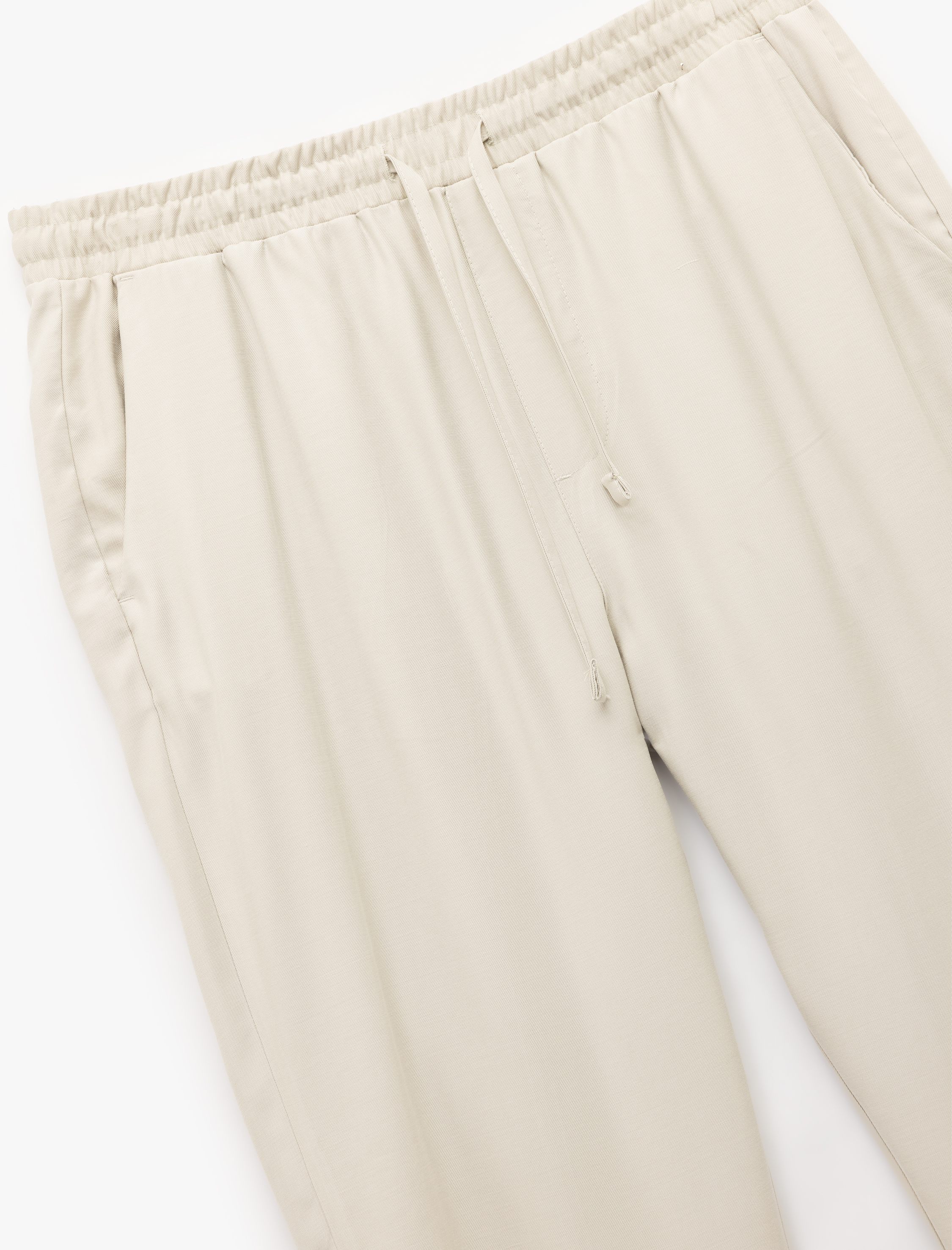   Cep Detaylı Viskon Beli Bağcıklı Pantolon