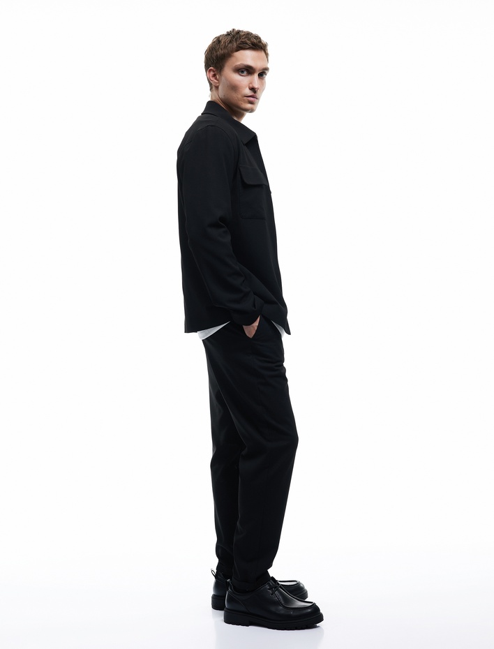  Beli Bağcıklı Katlamalı Paça Rahat Kesim Cep Detaylı Slim Fit Pantolon