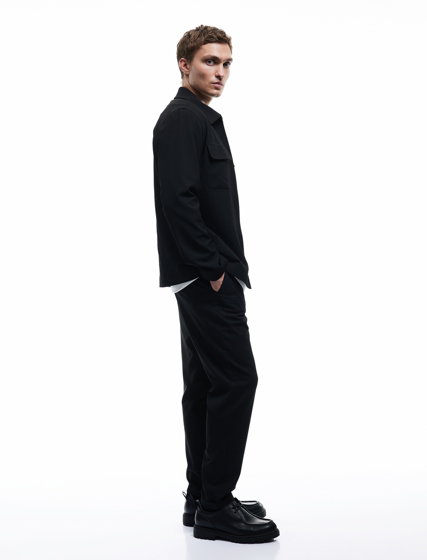   Beli Bağcıklı Katlamalı Paça Cep Detaylı Slim Fit Pantolon