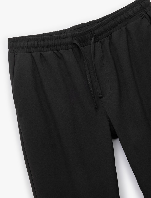 Beli Bağcıklı Katlamalı Paça Cep Detaylı Slim Fit Pantolon_4