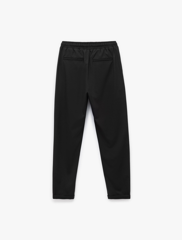 Beli Bağcıklı Katlamalı Paça Cep Detaylı Slim Fit Pantolon_3