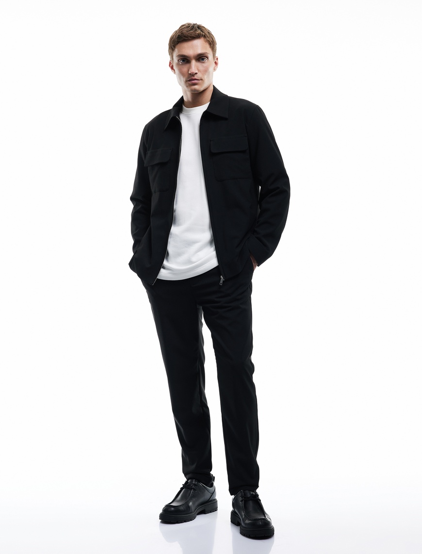   Beli Bağcıklı Katlamalı Paça Cep Detaylı Slim Fit Pantolon