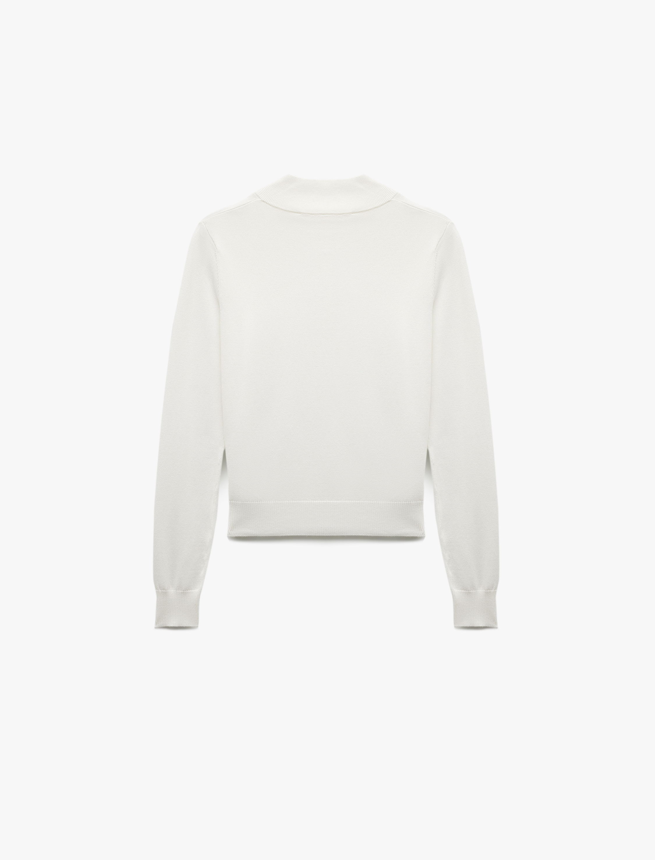   Hafif Dik Yaka Yarım Düğme Detaylı Uzun Kollu Triko Basic Kazak