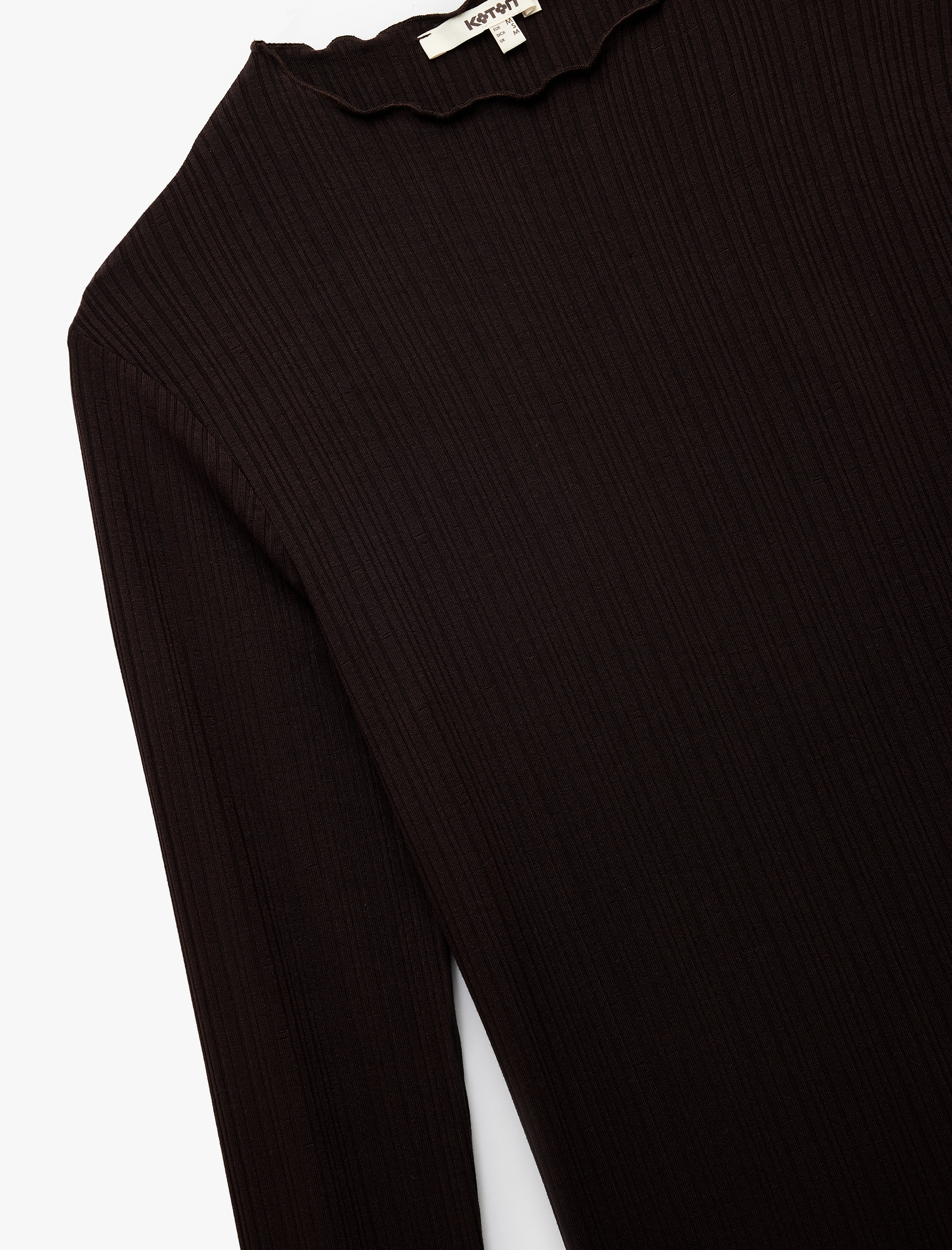   Kaşkorse Viskon Slim Fit Uzun Kollu Hafif Dik Yaka Tişört