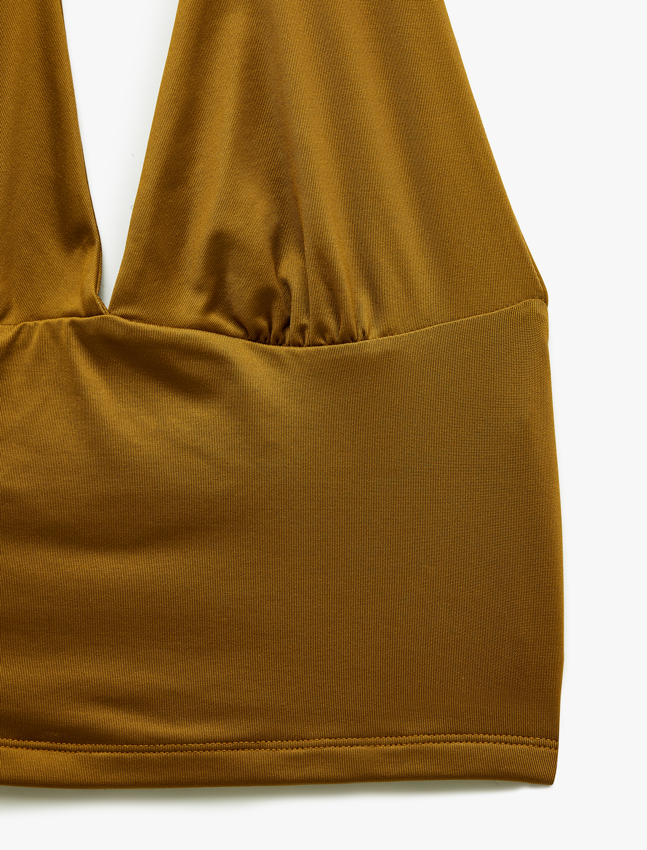   Slim Fit Sırt Dekolteli Crop Halter Yaka Büstiyer