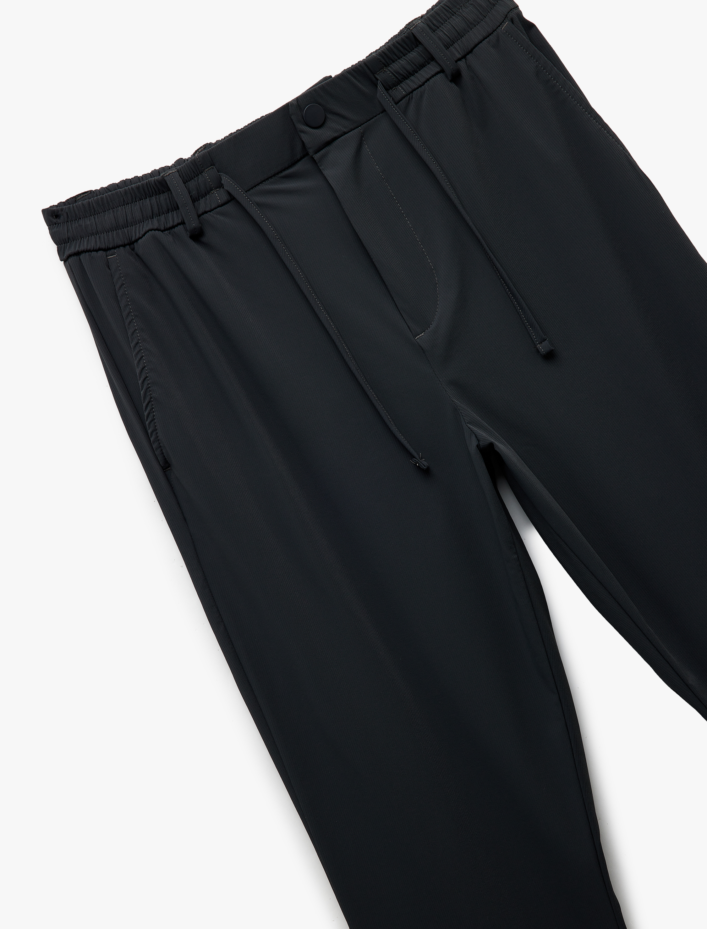   Katlamalı Paça Beli Bağcıklı Non Iron Düğmeli Esnek Slim Fit Pantolon