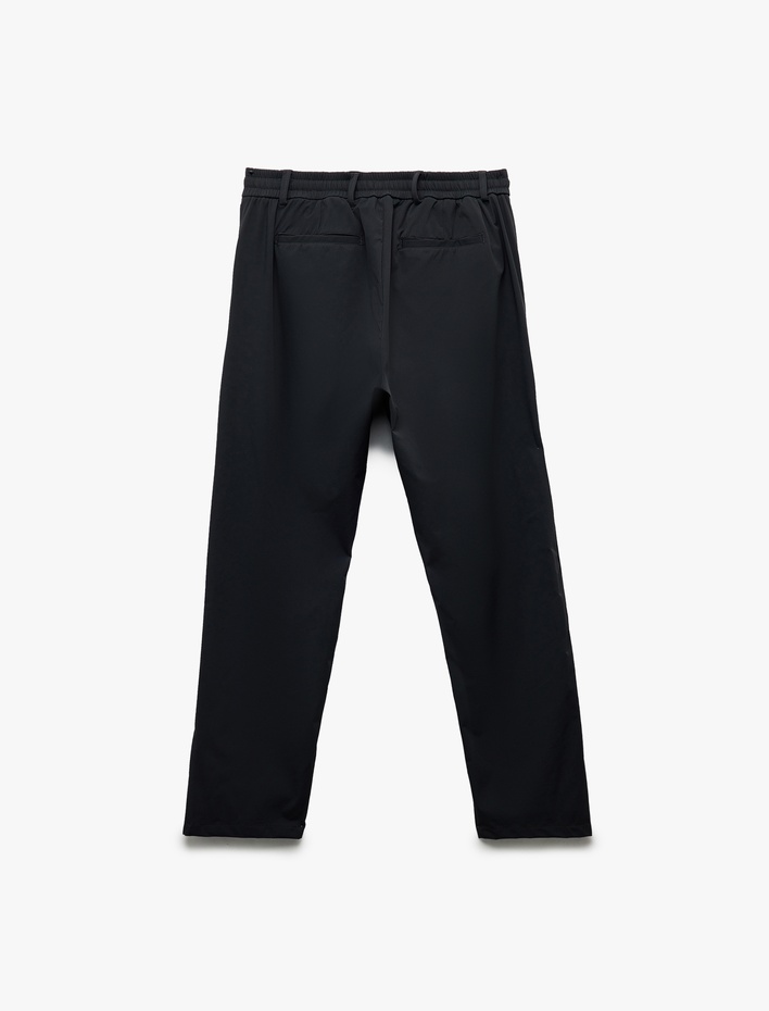  Katlamalı Paça Beli Bağcıklı Non Iron Düğmeli Esnek Slim Fit Pantolon