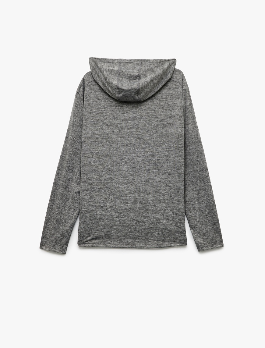   Slim Fit Uzun Kollu Kapüşonlu Spor Sweatshirt
