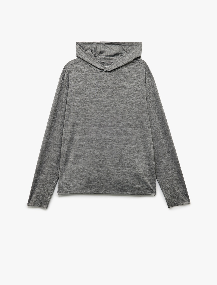   Slim Fit Uzun Kollu Kapüşonlu Spor Sweatshirt