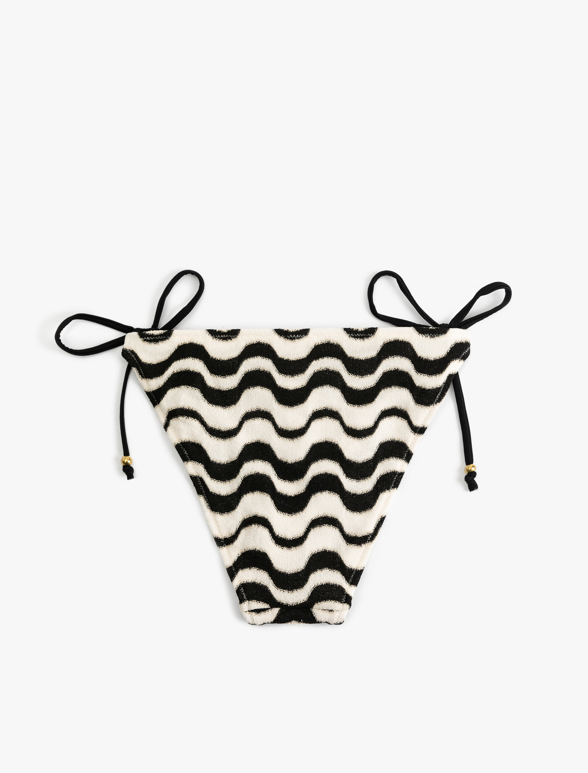   Su Yolu Desenli Parıltılı Yanları İpli Bikini Alt