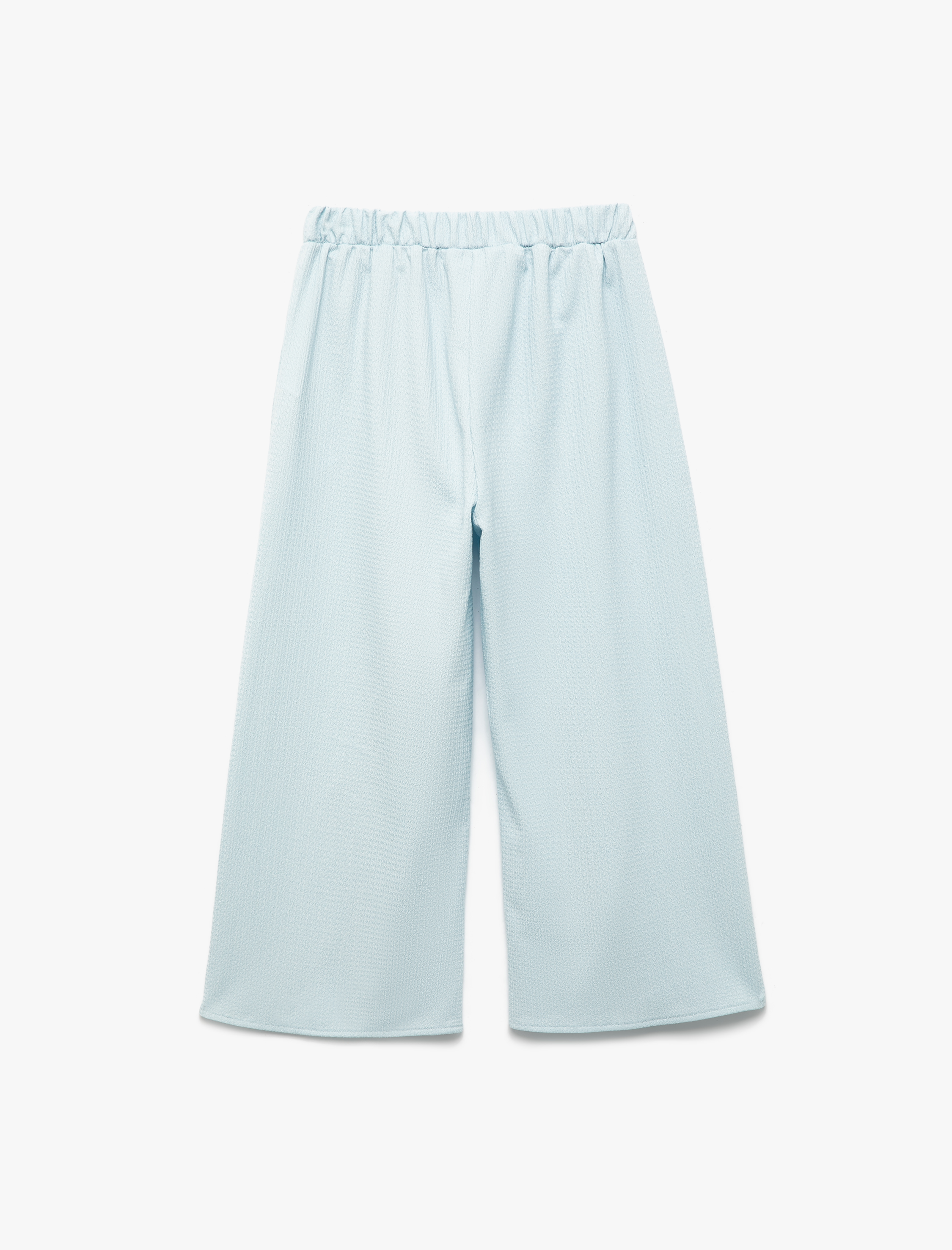  Kız Çocuk Beli Lastikli Bürümcük Geniş Paça  Pantolon