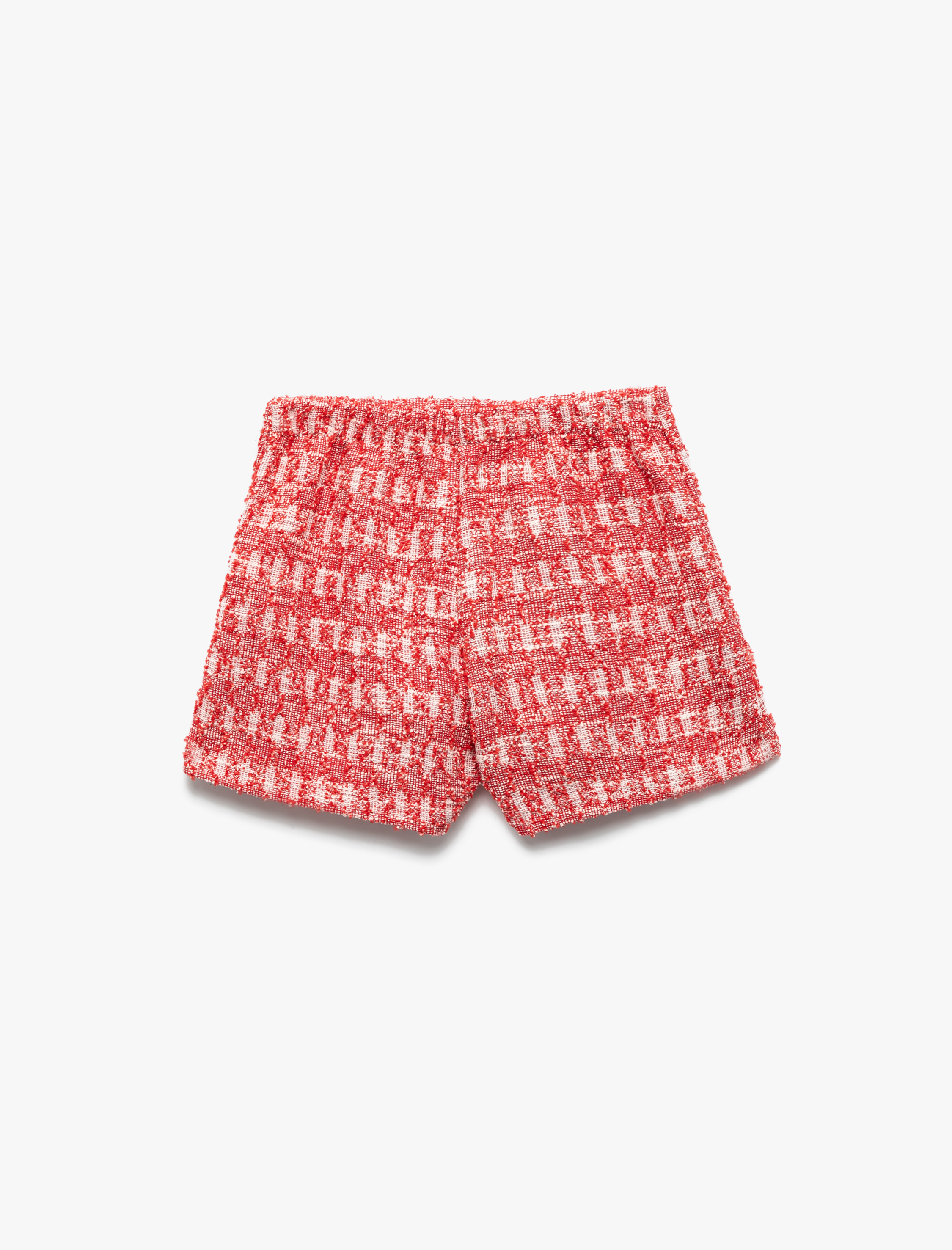  Kız Çocuk Doku Beli Lastikli Tüvit Şort Etek