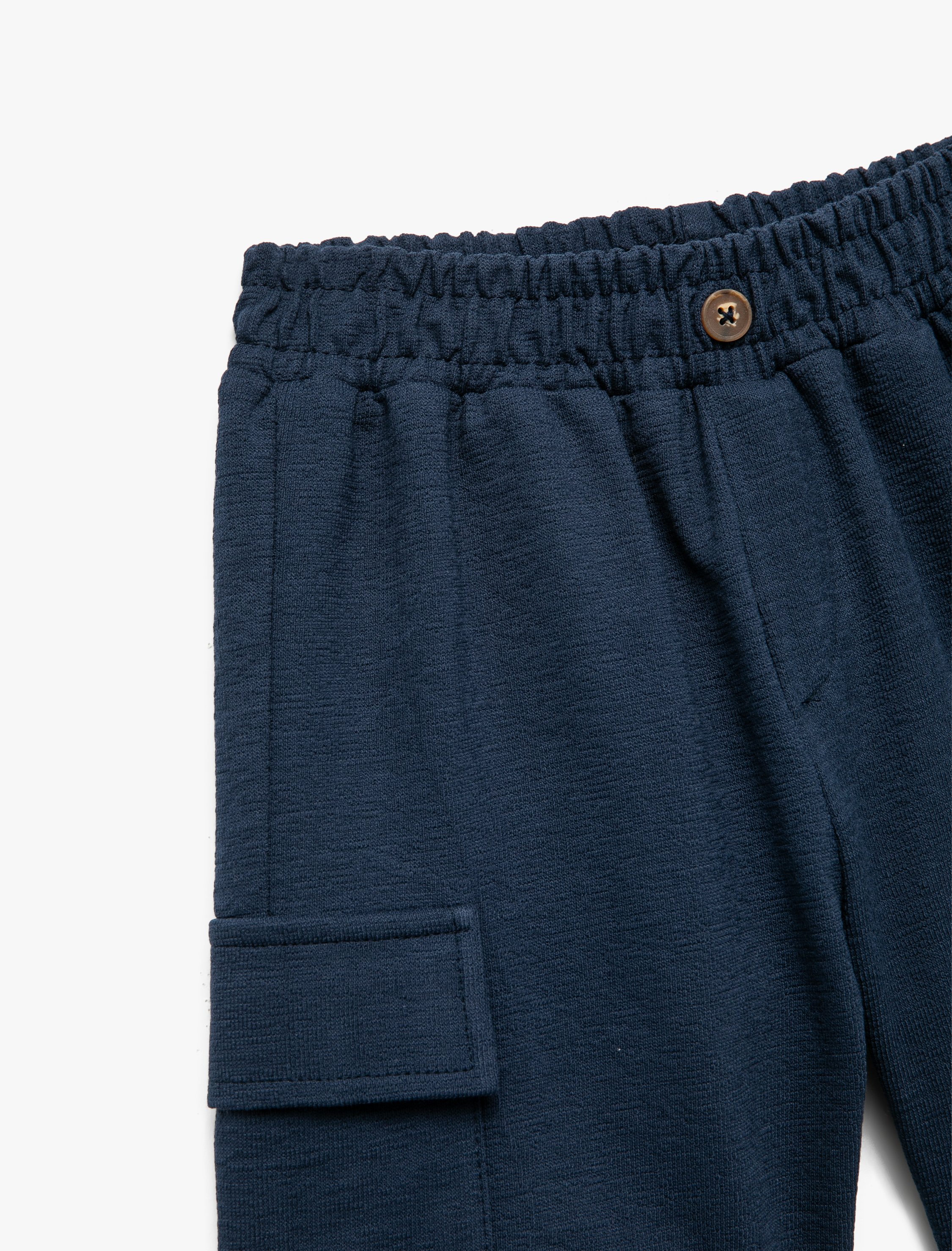  Erkek Çocuk Pamuklu Beli Lastikli Cep Detaylı Kargo Şort