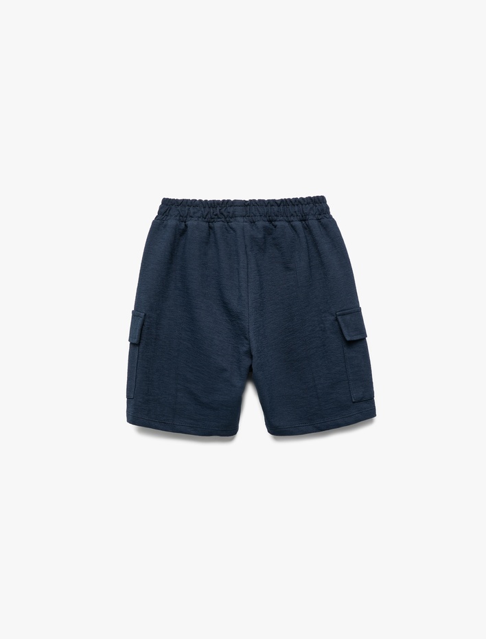 Erkek Çocuk Pamuklu Beli Lastikli Cep Detaylı Kargo Şort