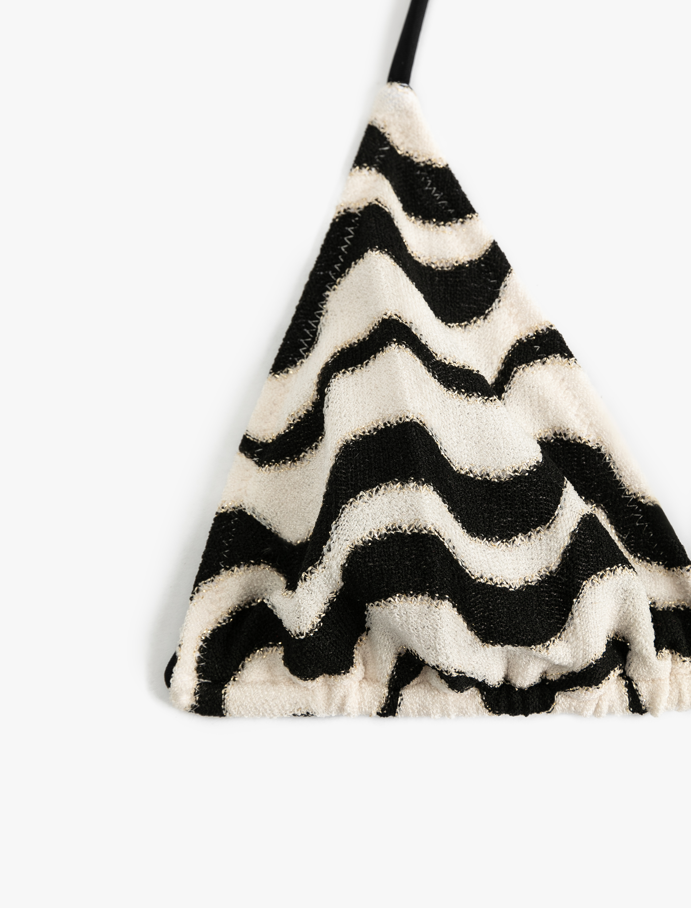   Su Yolu Desenli Parıltılı Üçgen Bikini Üstü