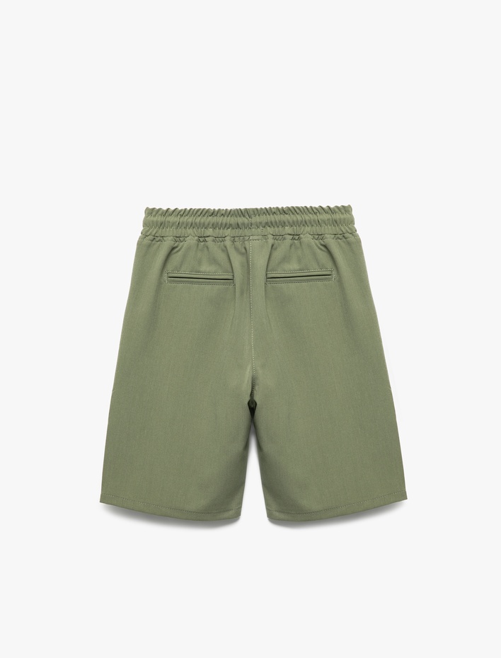 Erkek Çocuk Beli Bağcıklı Cepli Viskon Karışımlı Basic Şort
