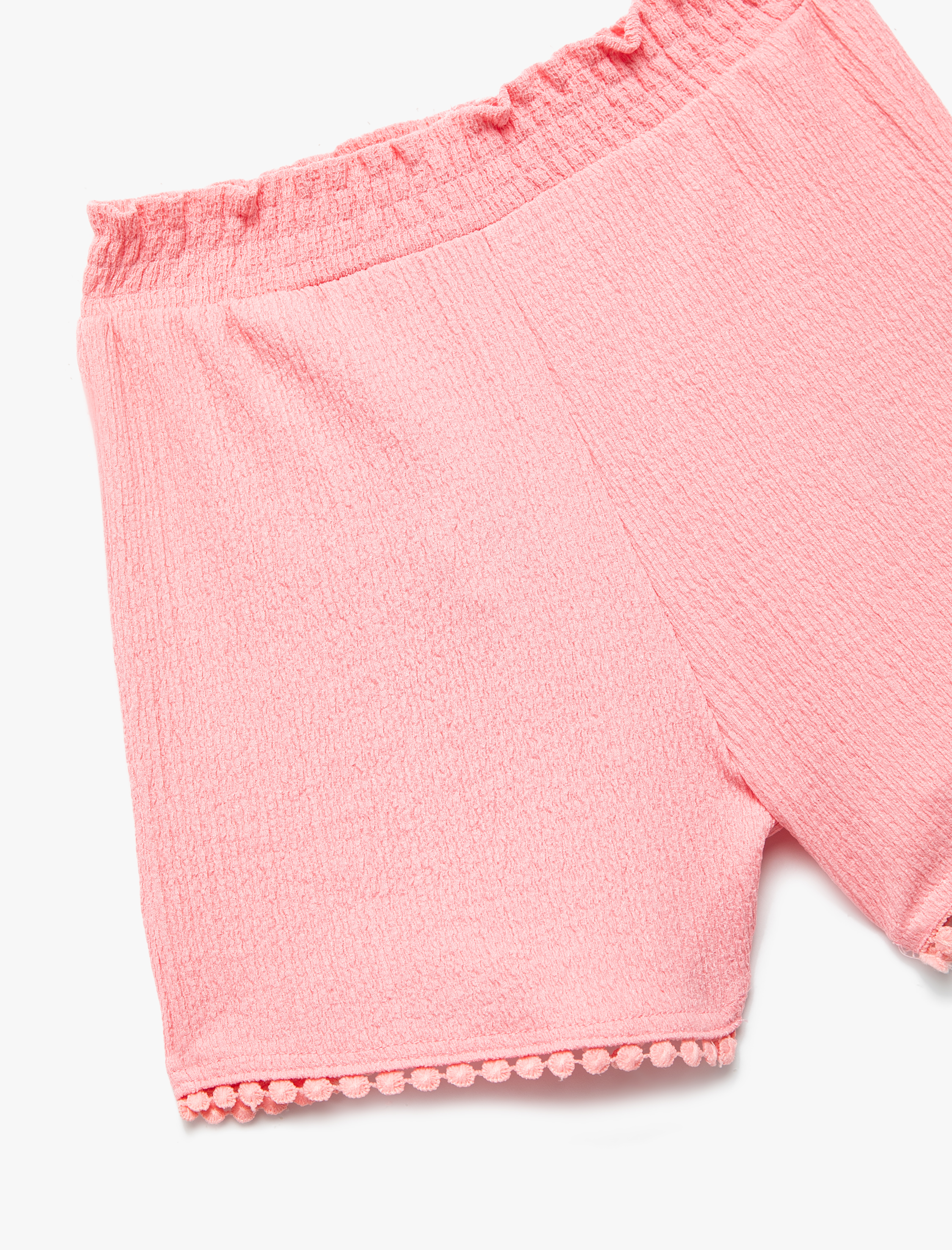  Kız Bebek Beli Lastikli Bürümcük Şort