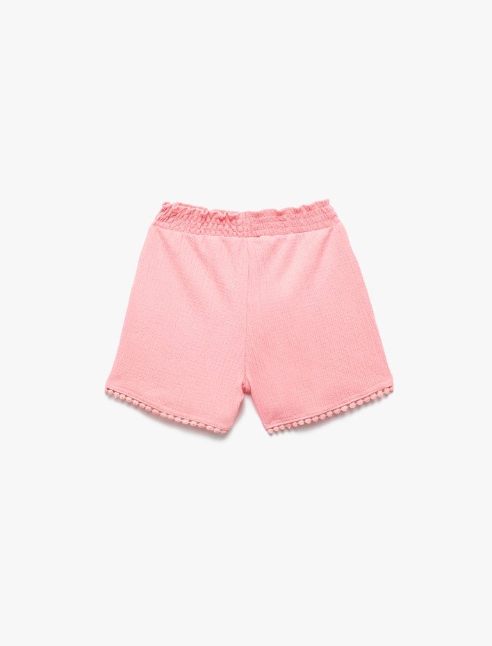 Kız Bebek Beli Lastikli Bürümcük Şort