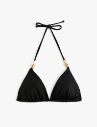 Aksesuarlı Üçgen Bikini Üstü