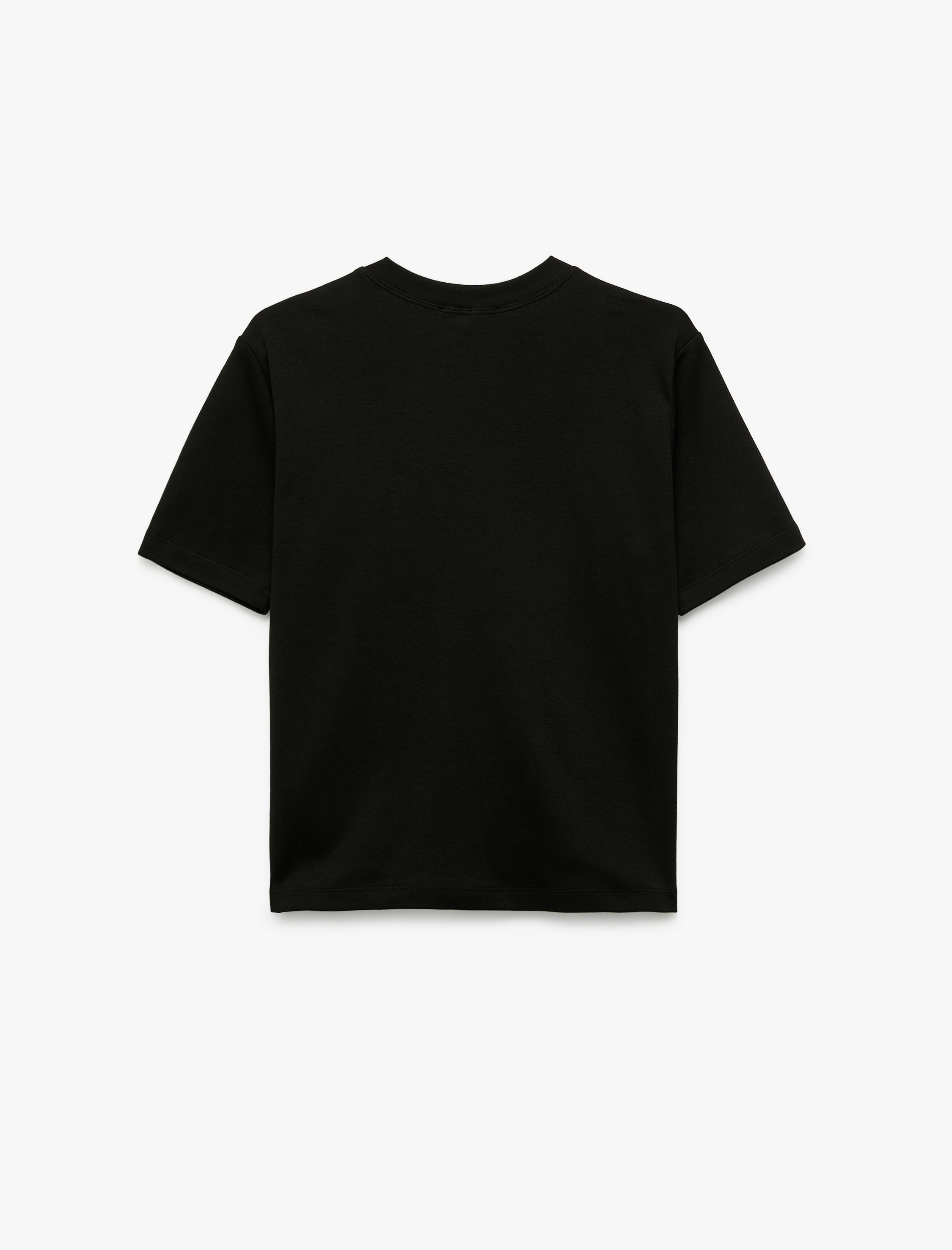   Pamuklu Kısa Kollu Bisiklet Yaka Basic Tişört