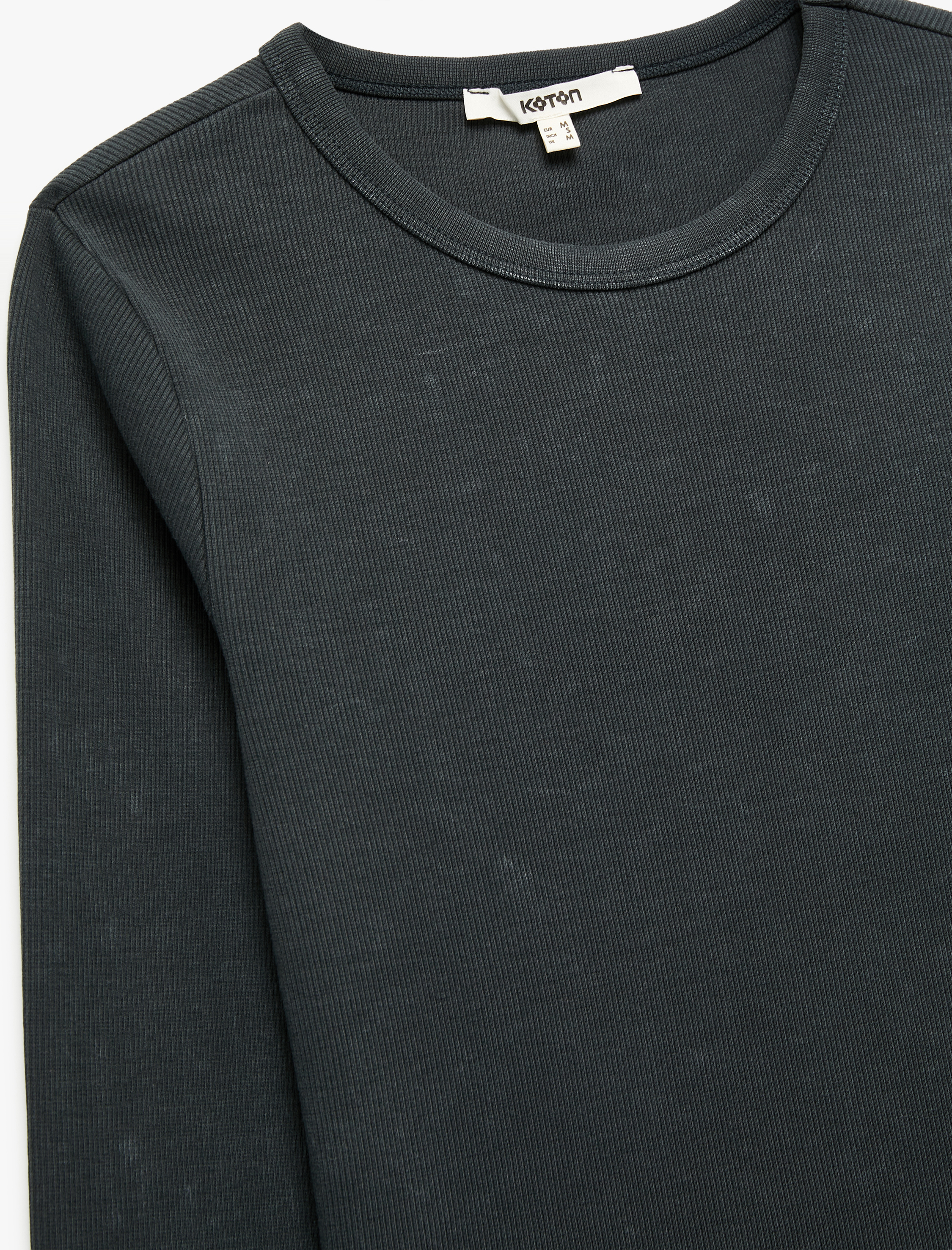   Kaşkorse Pamuklu Slim Fit Uzun Kollu Bisiklet Yaka Tişört