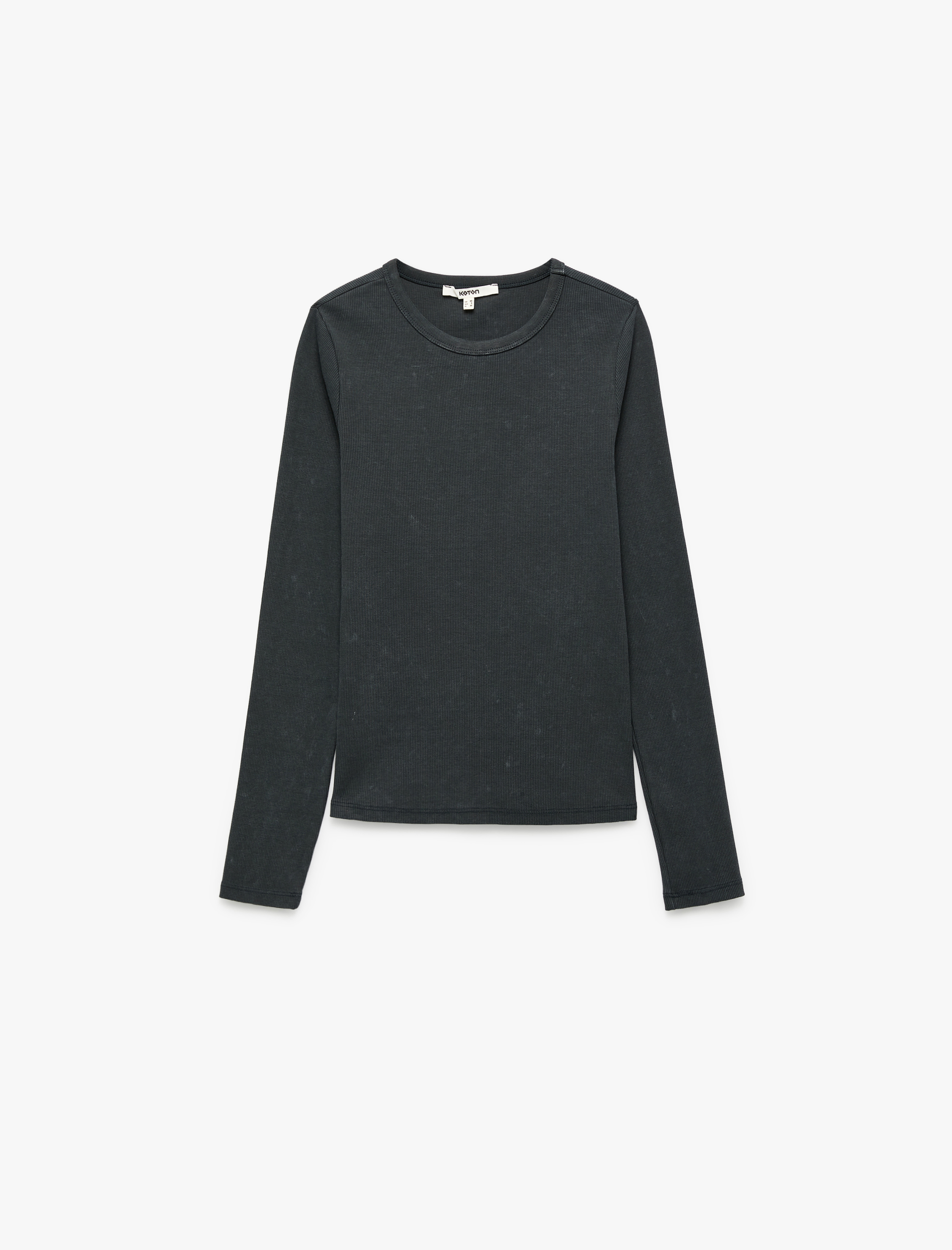   Kaşkorse Pamuklu Slim Fit Uzun Kollu Bisiklet Yaka Tişört