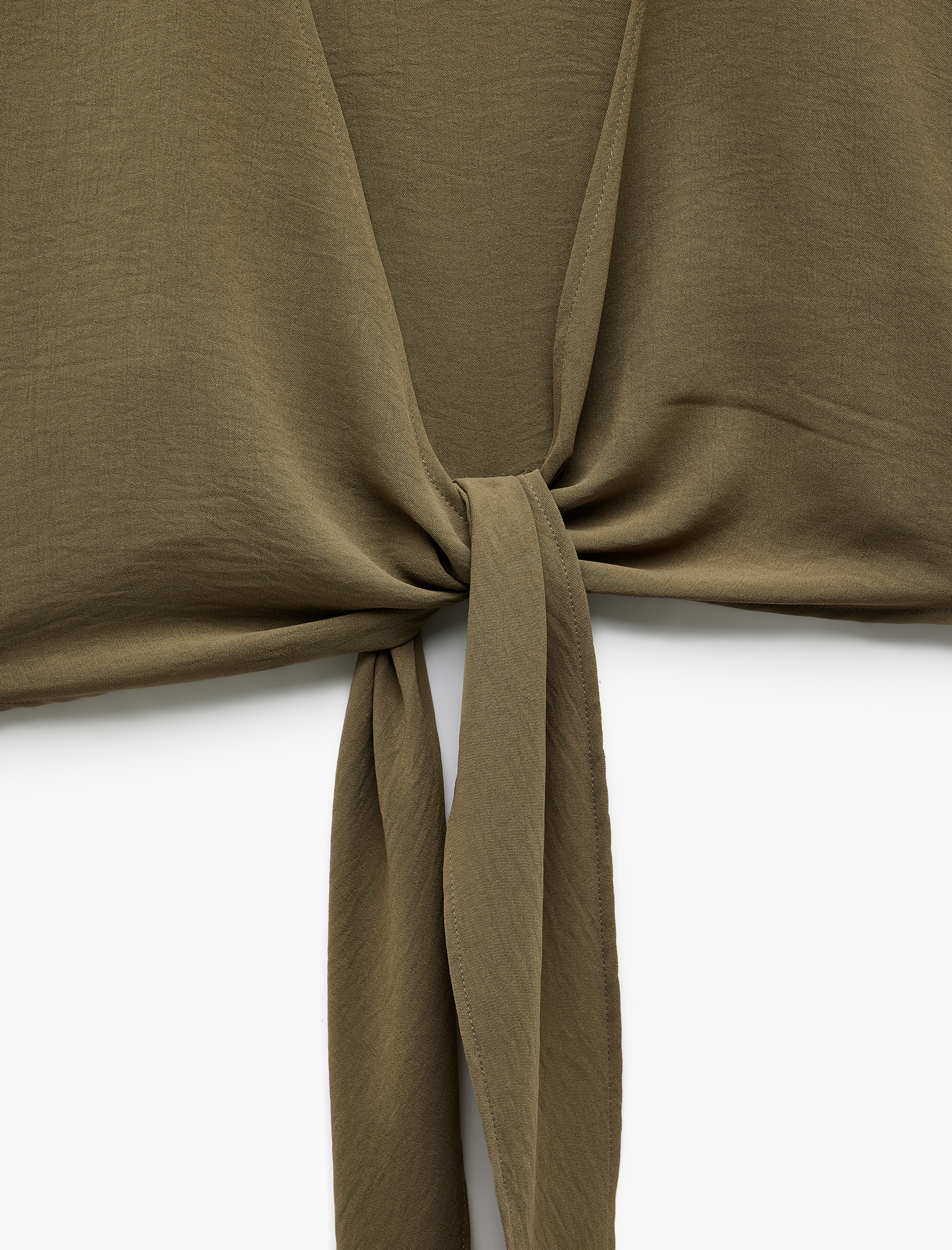   Kısa Kollu Kruvaze Yaka Bağlama Detaylı Oversize Kimono