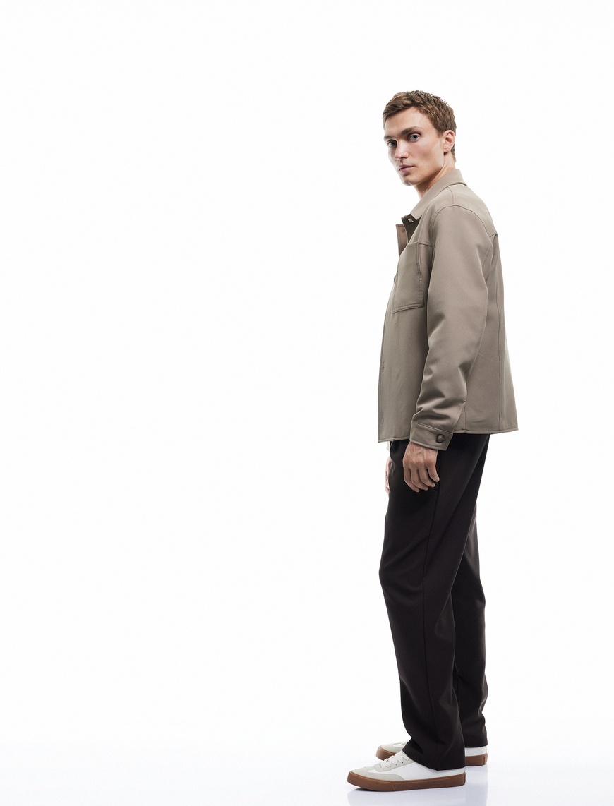   Pileli Oversize Cep Detaylı Kumaş Pantolon