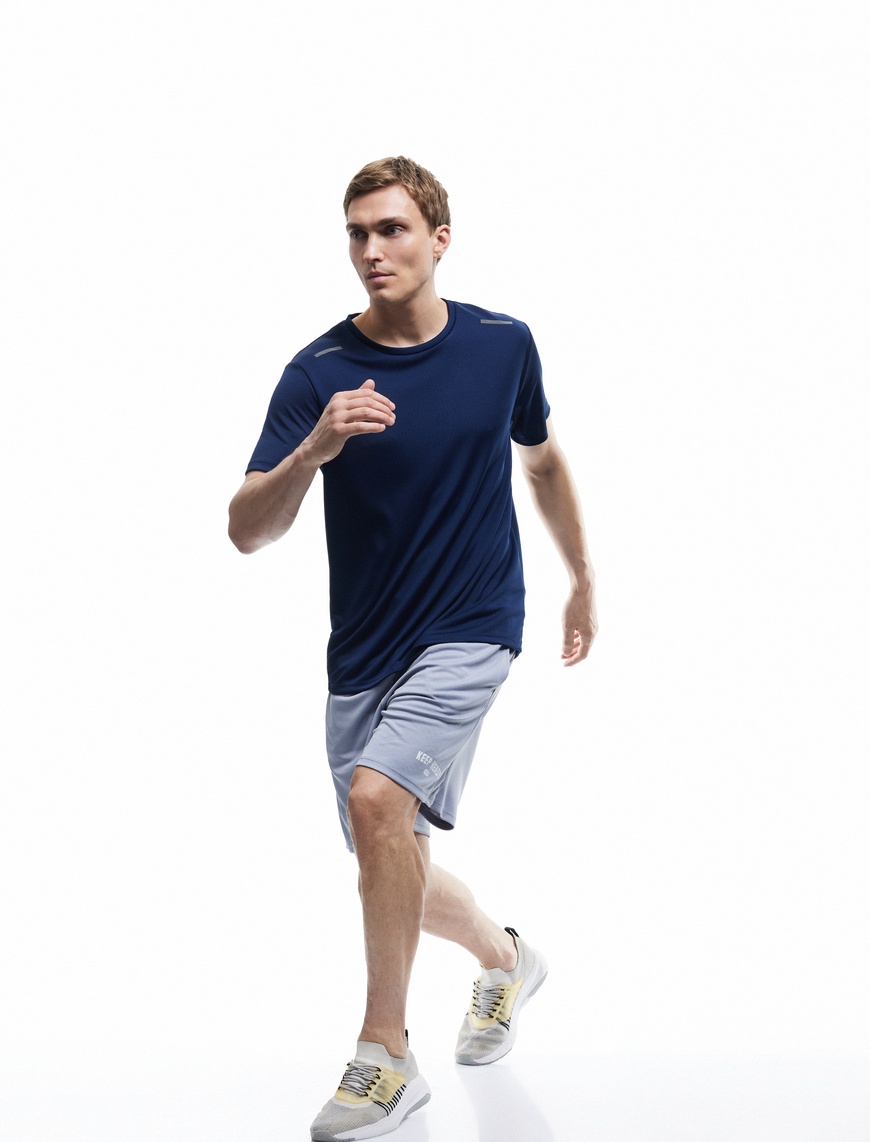  Kısa Kollu Baskılı Regular Fit Bisiklet Yaka Spor Tişört